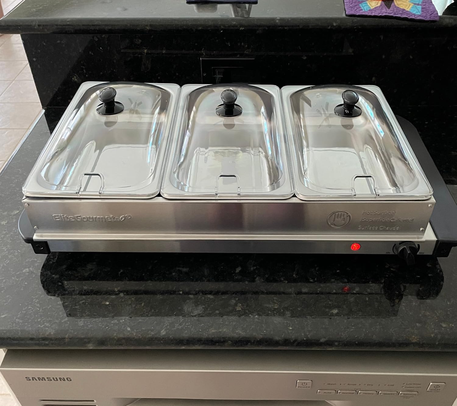 Elite Gourmet EWM-6171 Triple Buffet Server, 7.5 Qt, Stainless Steel customer photo 2