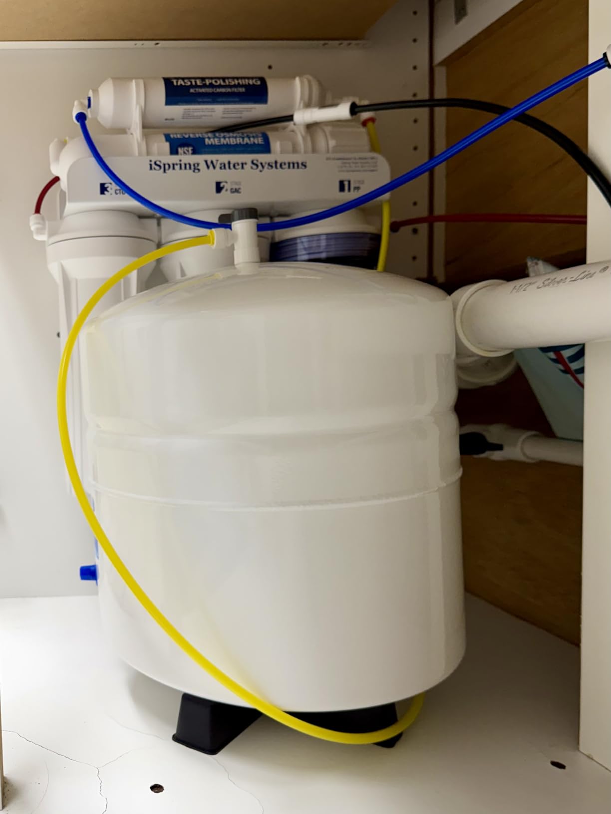 iSpring RCC7, NSF Certified, High Capacity Under Sink 5-Stage Reverse Osmosis Water Filter, RO Drinking System, 75 GPD, Brushed Nickel Faucet, Patented Top-Mounted Faucet Design for Easy Installation customer photo 1