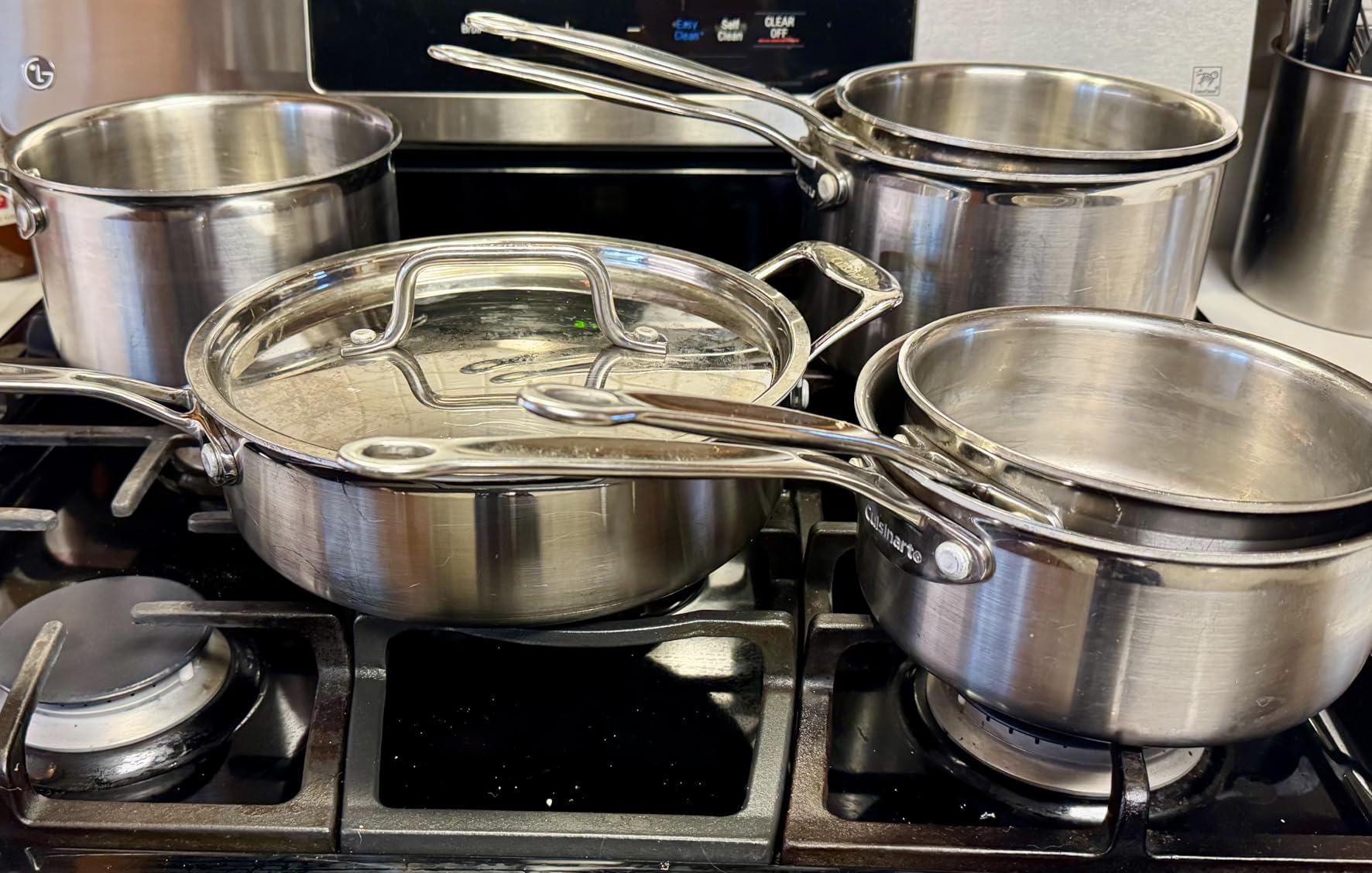 Cuisinart Stainless Steel Pots and Pans Set, Induction Compatible, 12 pc | 12-pc Cuisinart stainless steel cookware set with saucepans, saute pan, stockpot, & skillets, oven safe to 500F, MCPS-12N customer photo 2