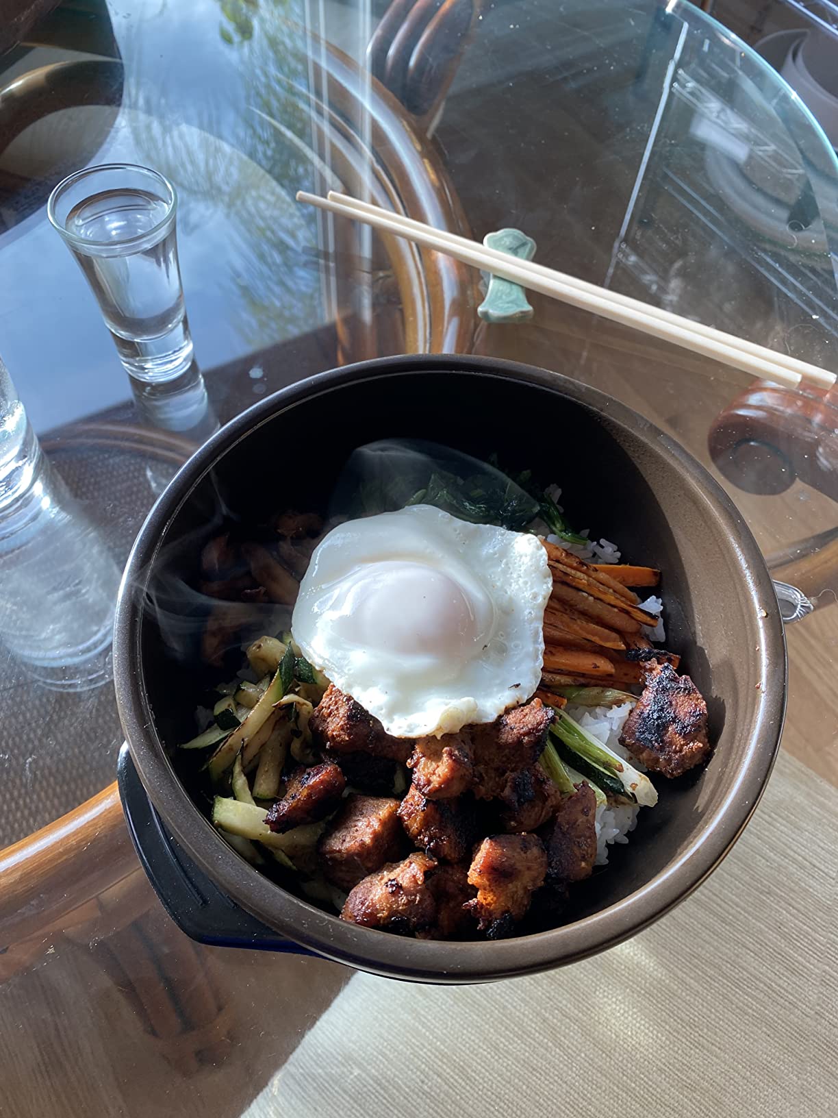 Crazy Korean Cooking Korean Stone Bowl (Dolsot), Sizzling Hot Pot for Bibimbap and Soup (Large, No Lid) - Premium Ceramic customer photo 2