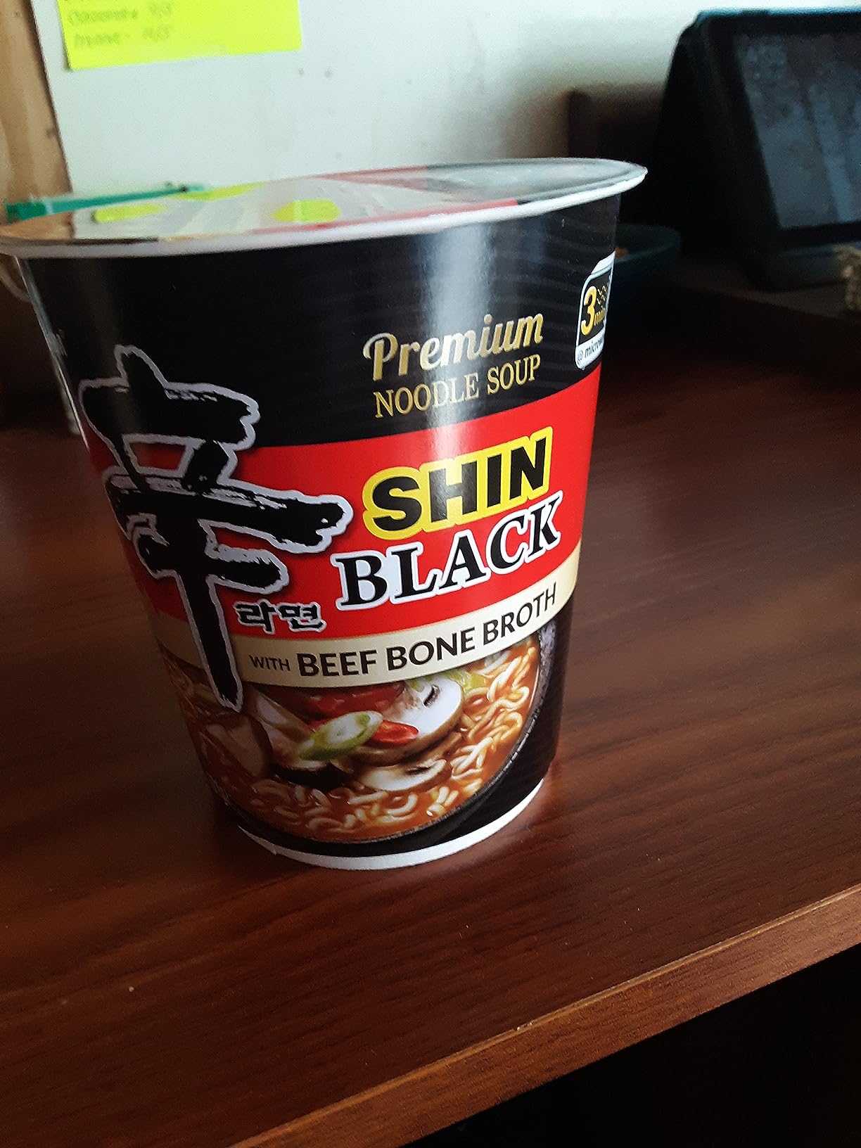 Nongshim Shin Ramyun Black Cup of Noodles, Spicy Korean Signature Instant Ramyun, Rich Beef Bone Broth, Microwaveable Cup, 3.56 oz (Pack of 6) customer photo 2