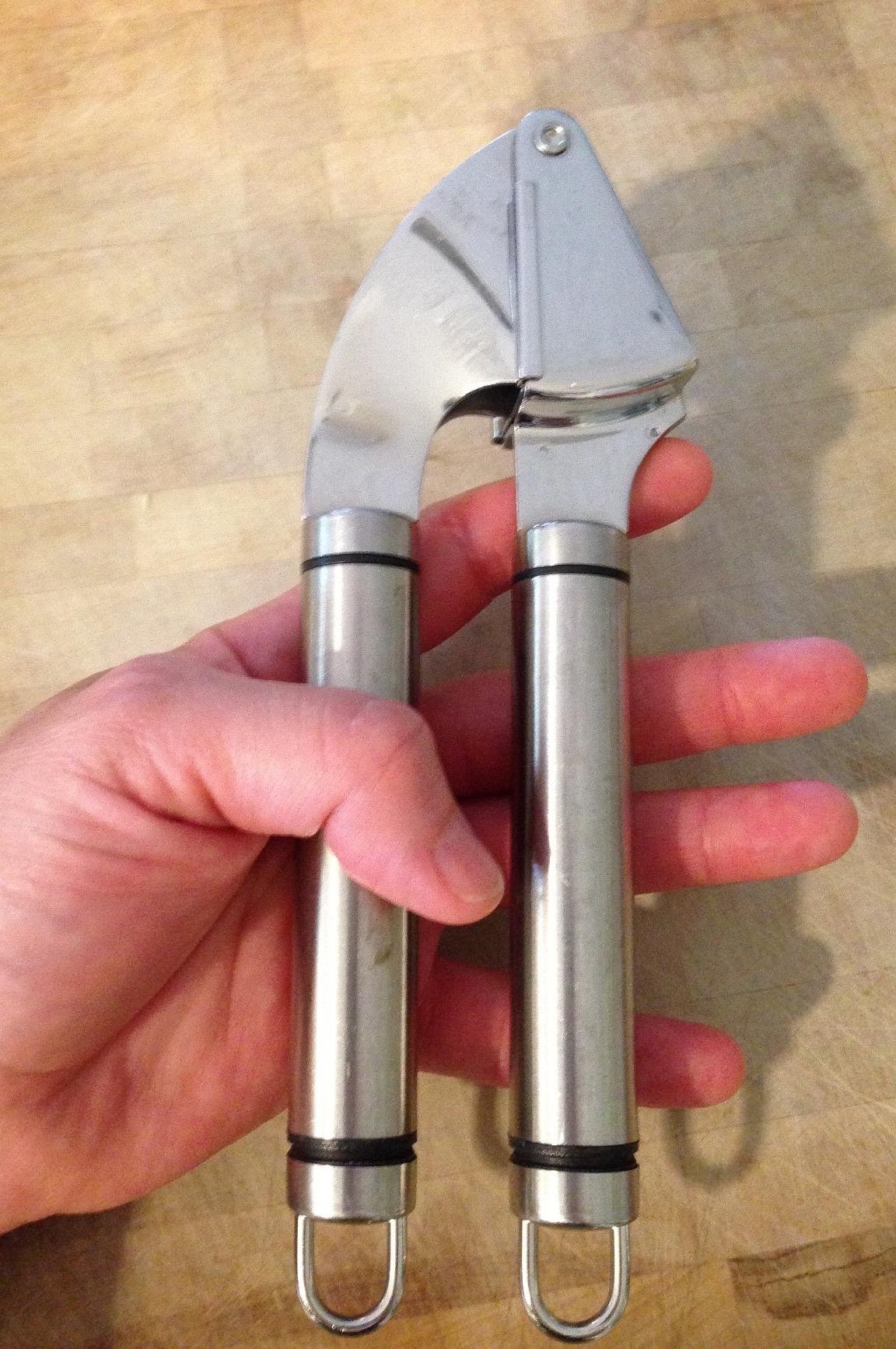 Alpha Grillers Garlic Press Stainless Steel - Easy to Clean, Rust-Proof, Dishwasher Safe - Stainless Steel Garlic Press, Mincer, Crusher with Silicone Peeler & Cleaning Brush customer photo 1