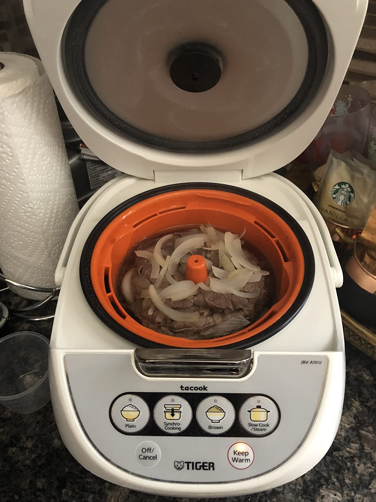 Tiger JBV-A10U 5.5 Cup Micom Rice Cooker with Tacook, White customer photo 2
