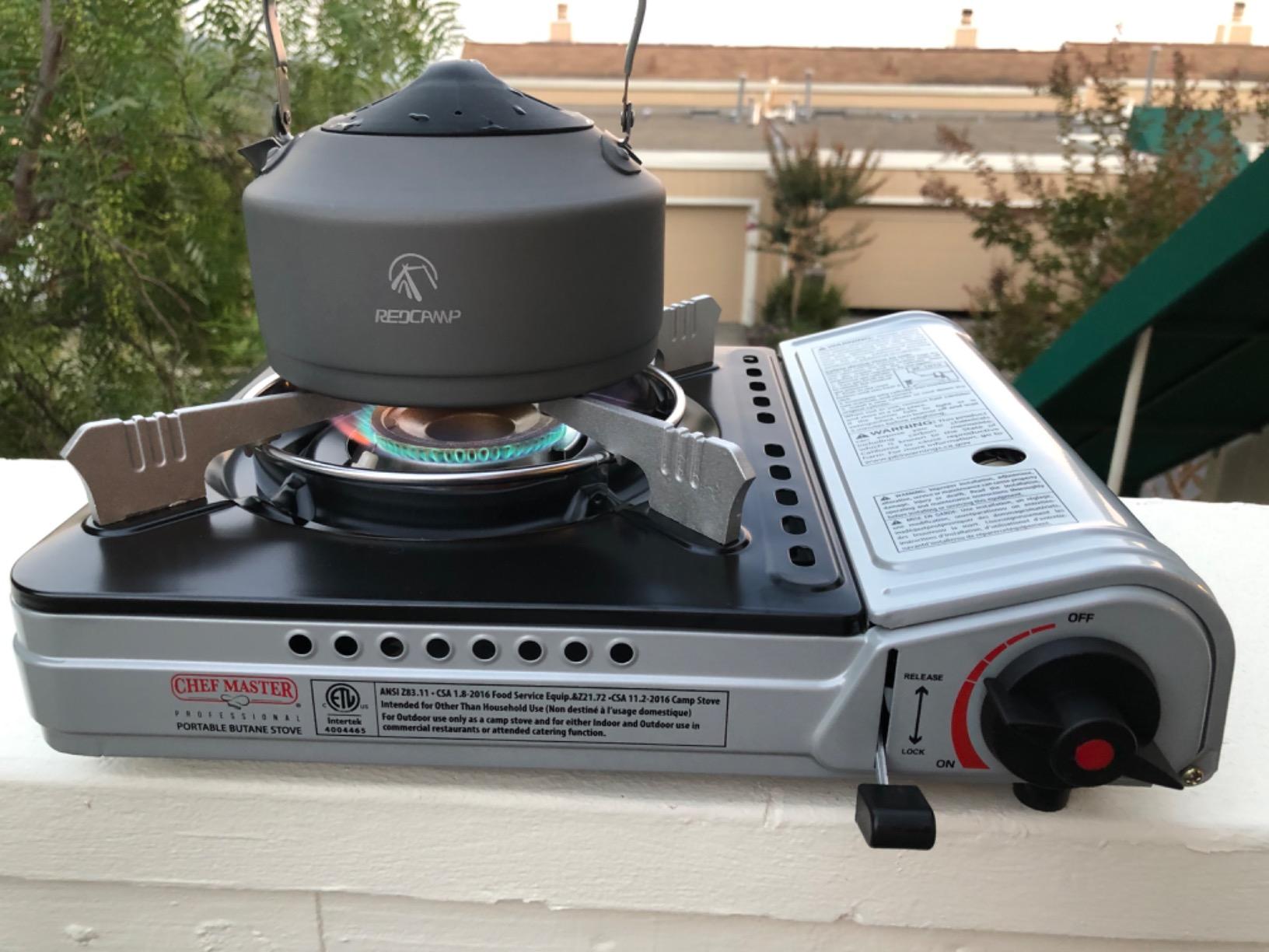 Chef Master 12,000 BTU Portable Butane Stove - Gas Burner for Camping & Outdoor Cooking - Countertop Cooktop with Carry Case, Wind Guard & Electronic Ignition - Portable Cooker & Burner Stove - 90235 customer photo 2