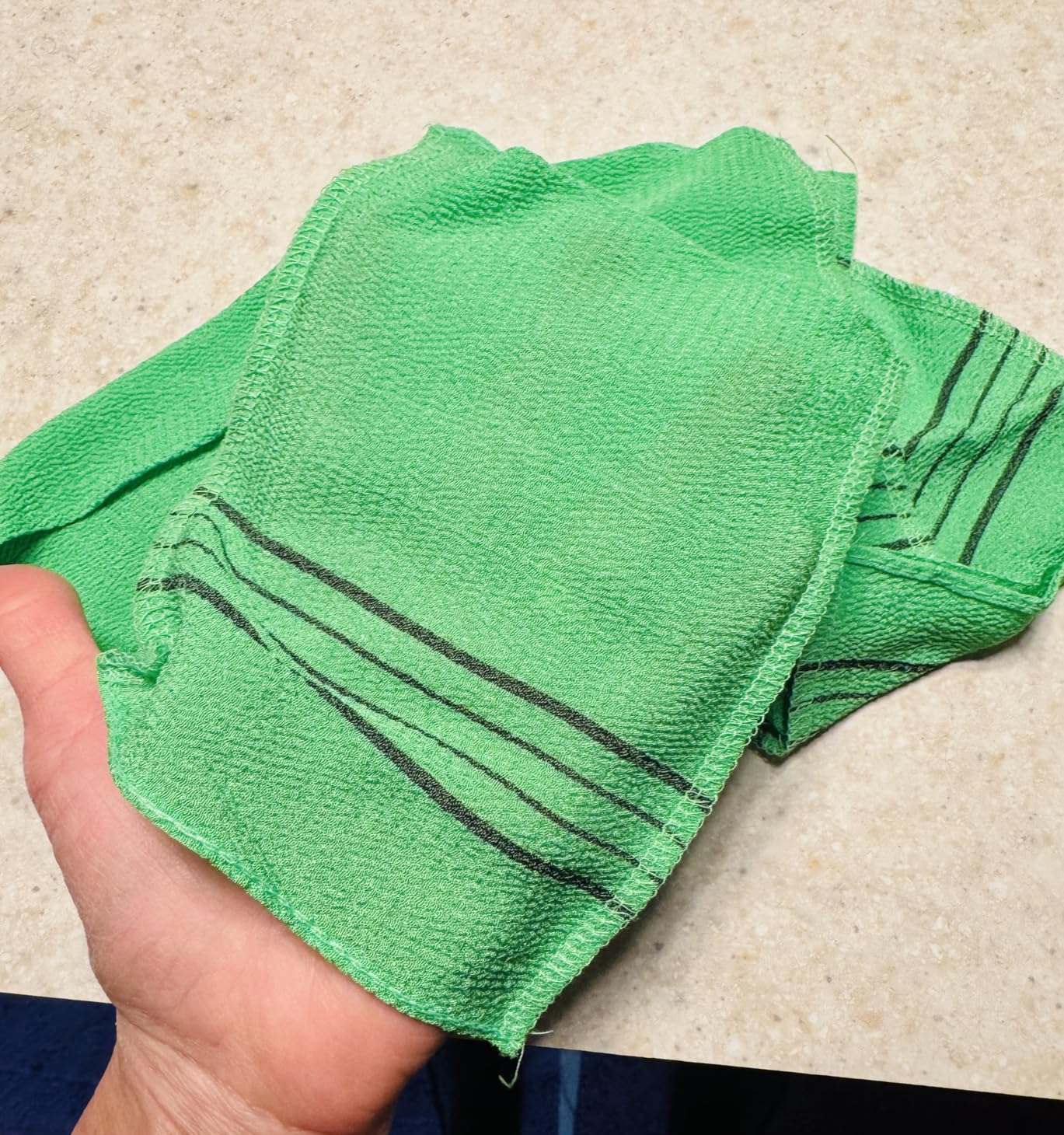 Korean Italy Towel Genuine Korean Exfoliating Scrub Bath Mitten 20Pcs Green customer photo 1