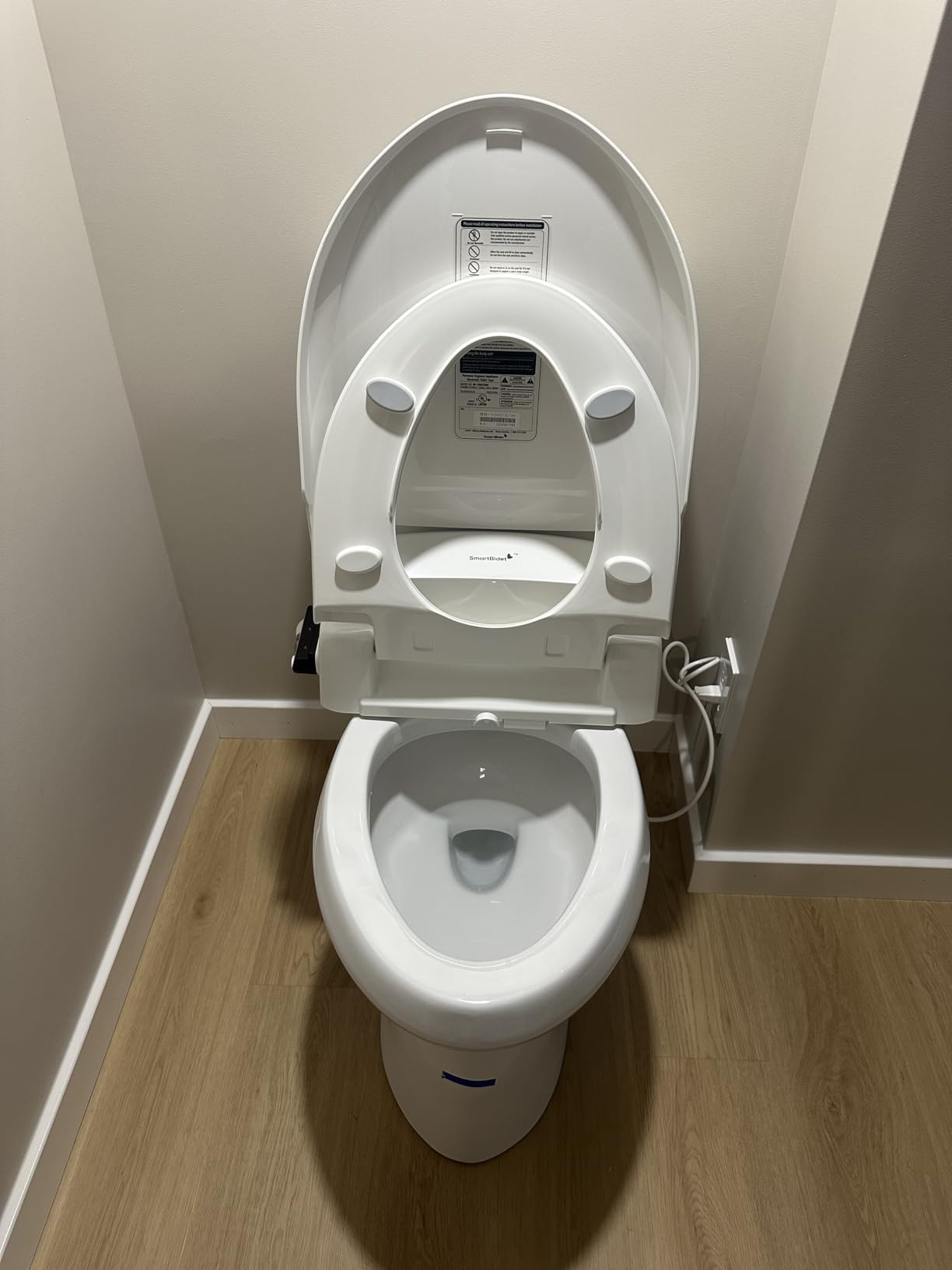 SmartBidet SB-1000 Smart Bidet Electric Bidet Toilet Seat with Heated Seat, Warm Water, Air Dryer - Remote Control, Round customer photo 2