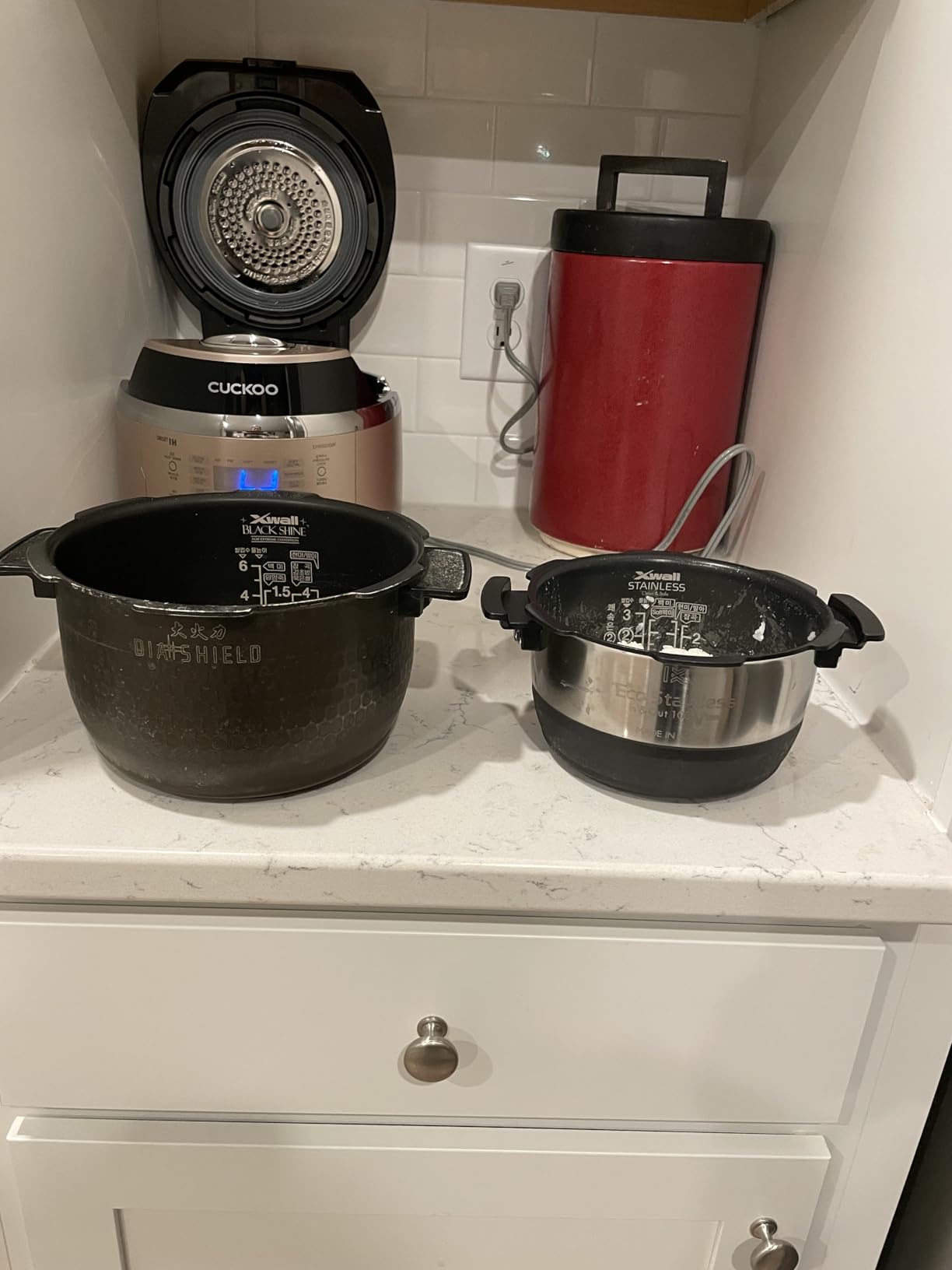 CUCKOO High Pressure Rice Cooker 3-Cup Uncooked / 6-Cup Cooked with Induction Heating Technology, Small Rice Maker with 16 Menu Options and Steam Plate, Voice Guide, Gold (CRP-EHSS0309F) customer photo 2
