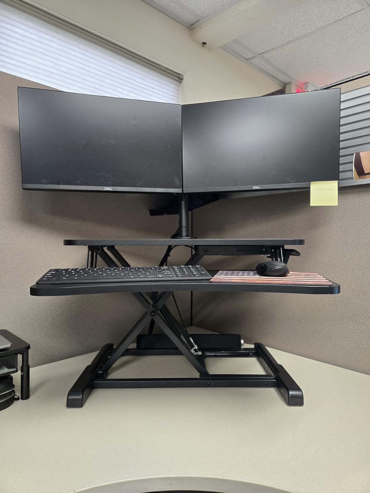 VIVO Black 32 in Standing Desk Converter, DESK-V000K | Height Adjustable, Stand Up Desk Riser, Wide Keyboard Tray, Dual Monitor and Laptop Workstation, Black Frame, K Series customer photo 1