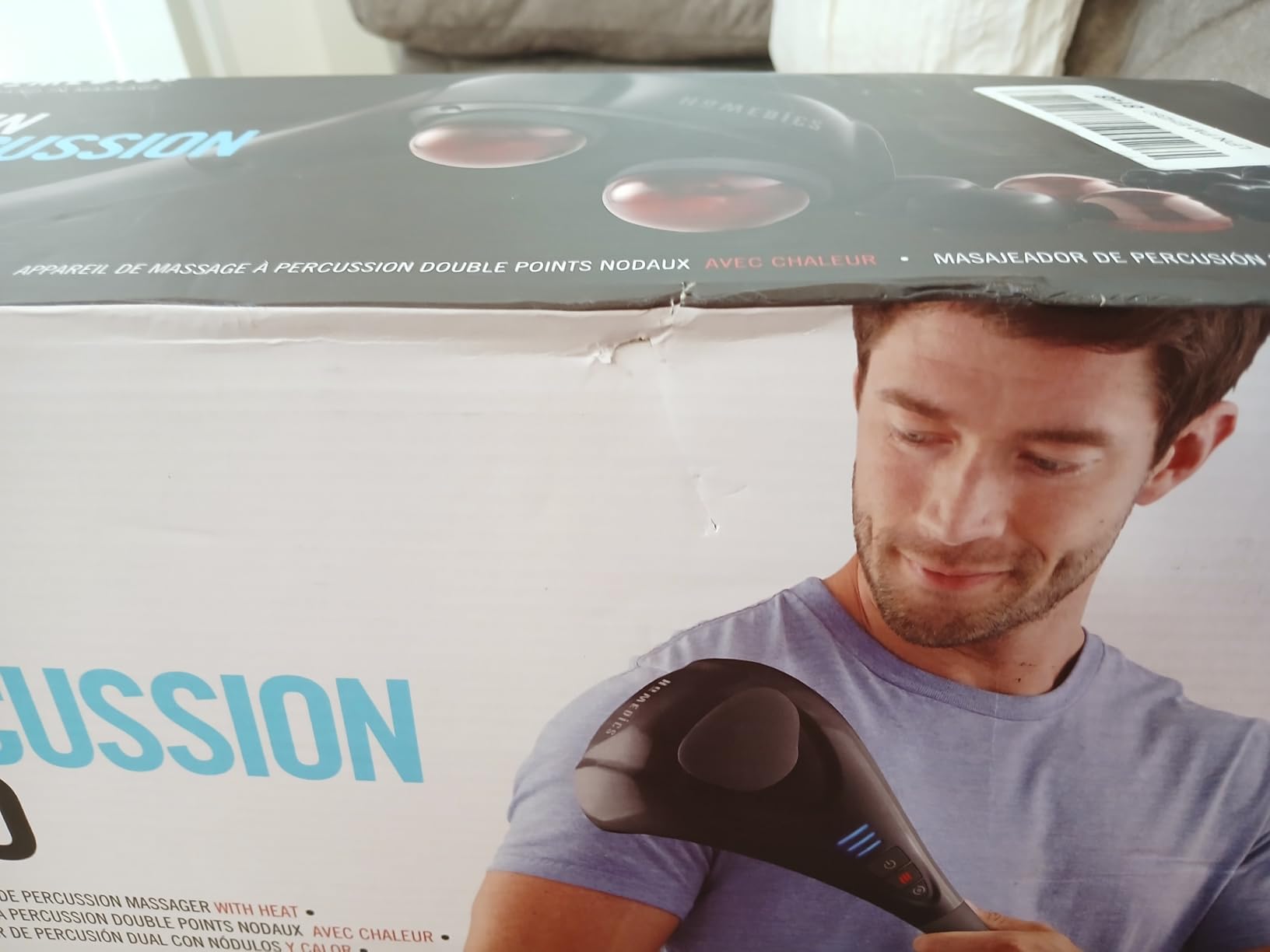Homedics Handheld Back Massager with Heat, Deep Tissue Percussion Massager for Neck, Shoulders & Body, 4 Custom Attachment Sets, Dual Node Massage, 3 Speeds customer photo 1