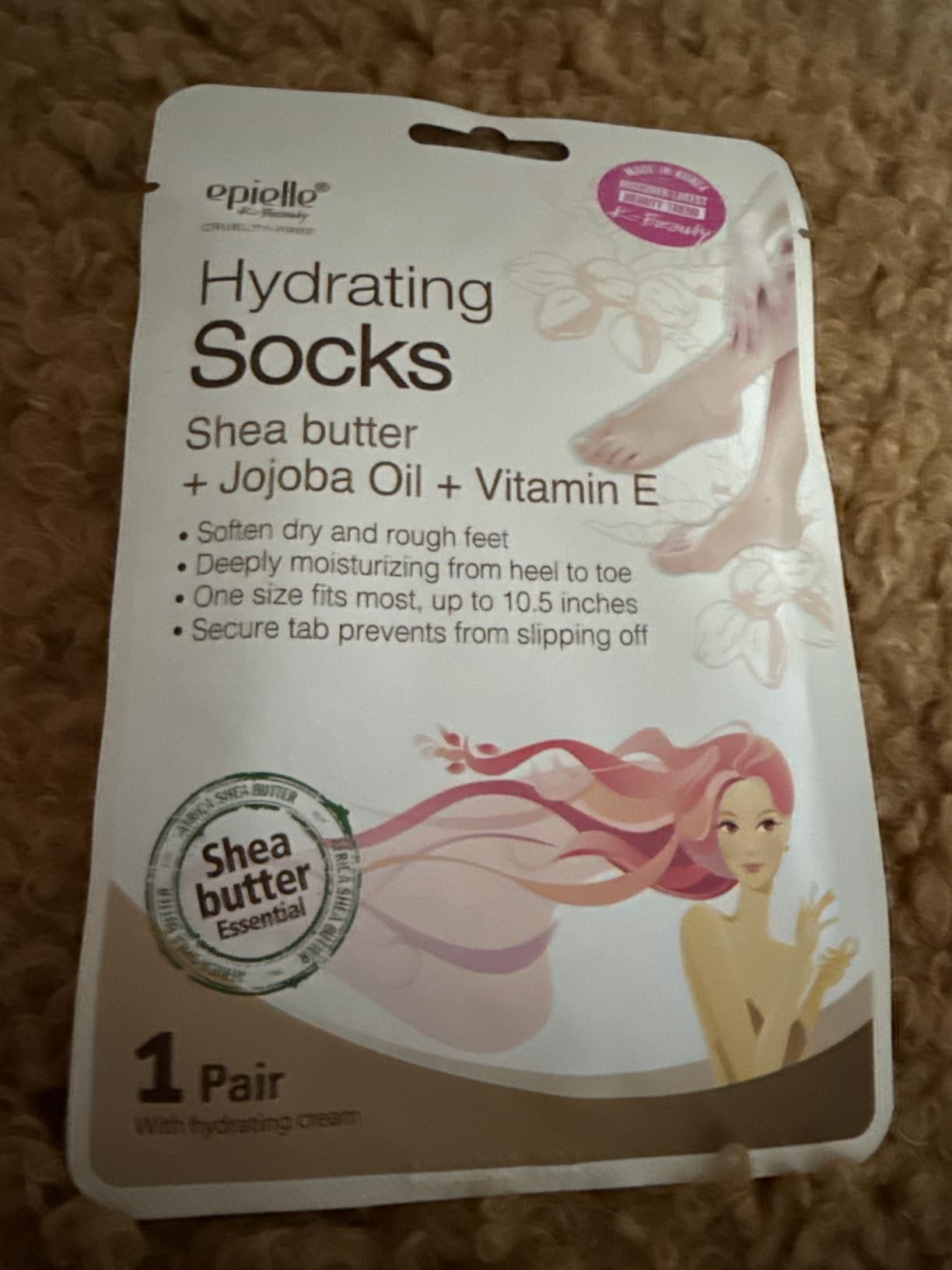 Epielle Hydrating Foot Mask 6 Pairs, Relieve and Soften with Shea Butter & Jojoba Oil, Deep Moisturizing Socks for Dry, Cracked Feet, Self Care Gifts for Women, Spa Kit customer photo 2