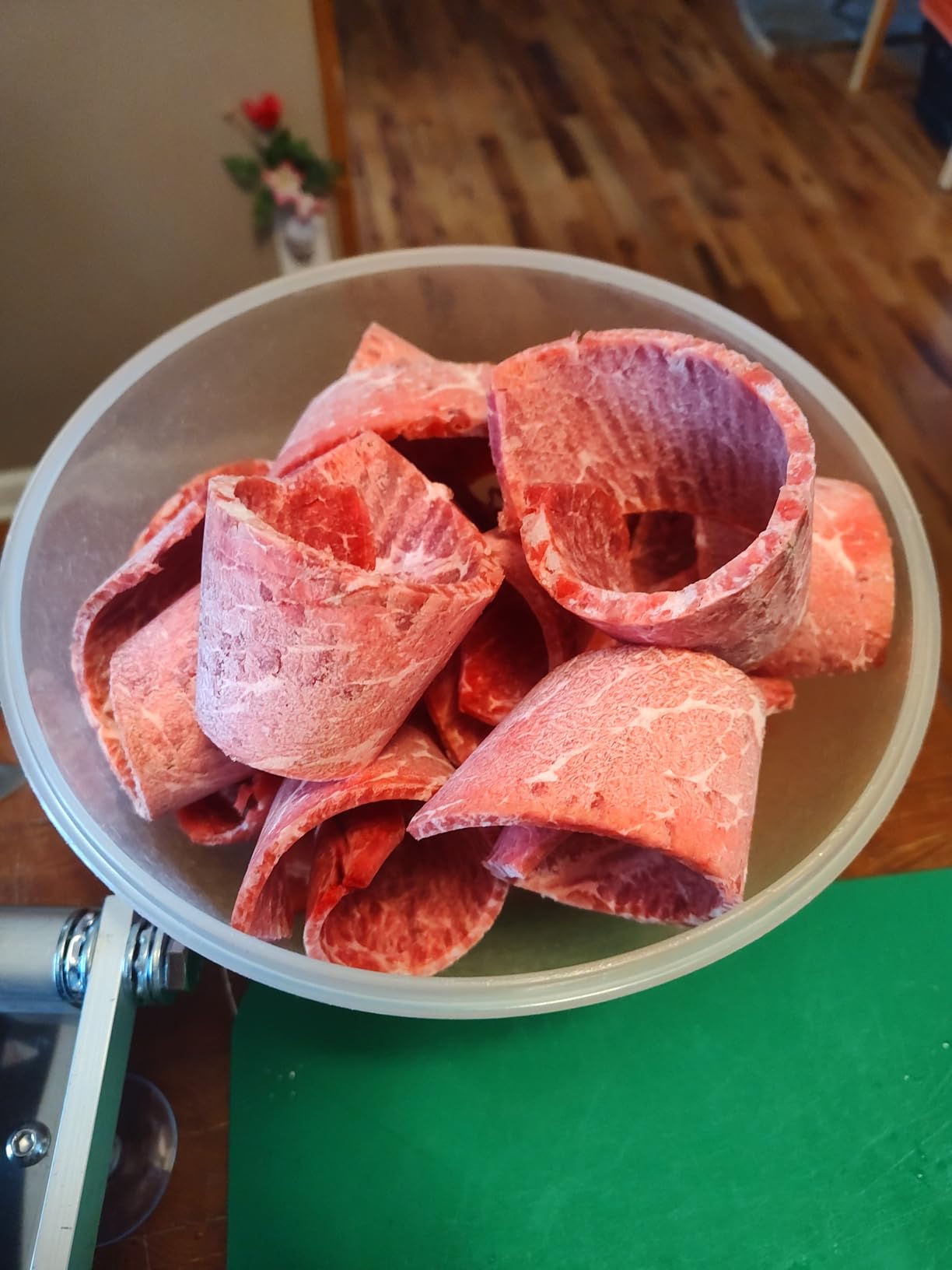 Manual Frozen Meat Slicer, befen Upgraded Stainless Steel Meat Cutter Beef Mutton Roll for Hot Pot KBBQ Food Slicer Slicing Machine customer photo 1