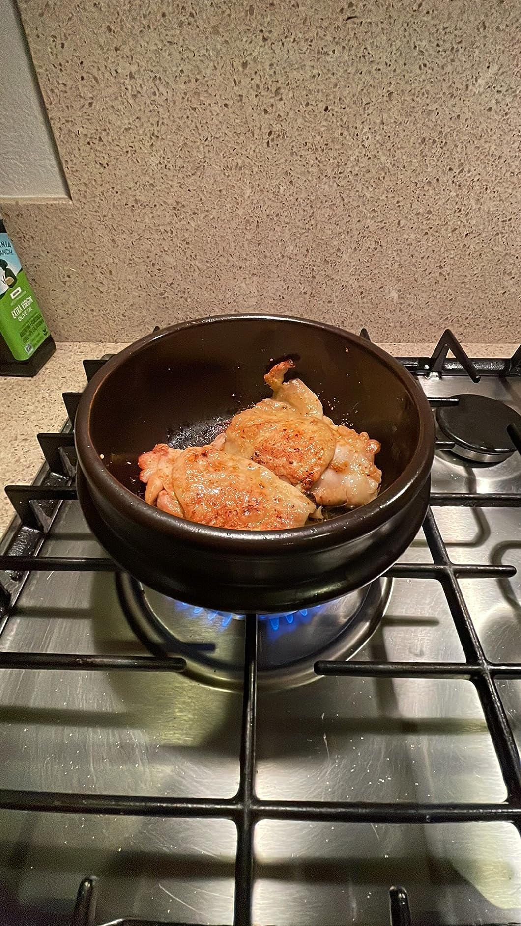 Crazy Korean Cooking Dolsot Korean Stone Bowl with Lid (No Trivet) (Size 4) customer photo 2
