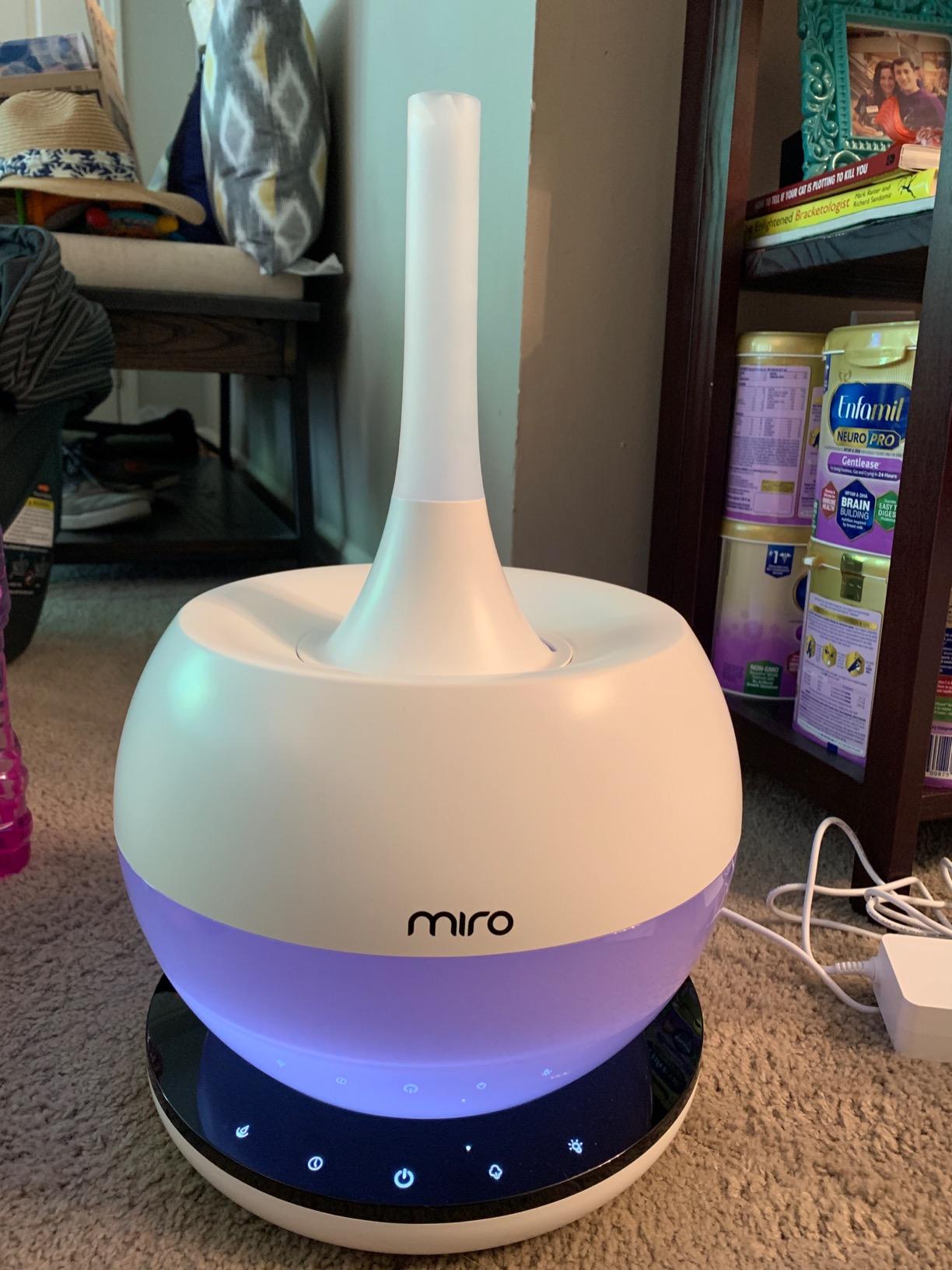 Miro NR08M Completely Washable Modular Sanitary Humidifier, Large room, Easy to Clean, Easy to Use, Luma Touch - Premium Cool-Mist Humidifier. Touch Control Colorful LEDs, Powerful humidification customer photo 1