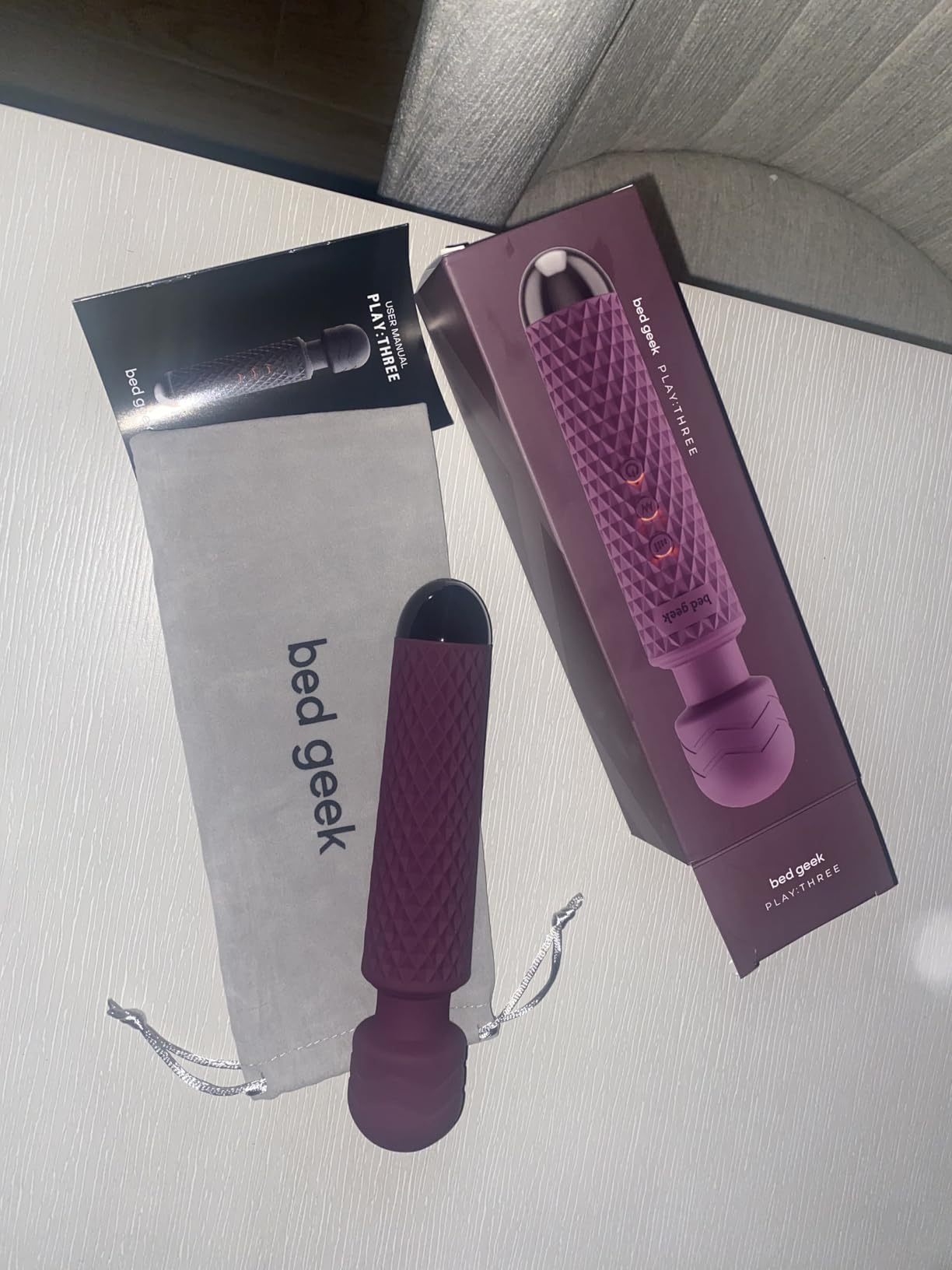 bed geek Handheld Cordless Personal Wand Massager - Waterproof, USB Rechargeable, 20 Vibration Patterns, 8 Speeds, Memory Feature customer photo 2