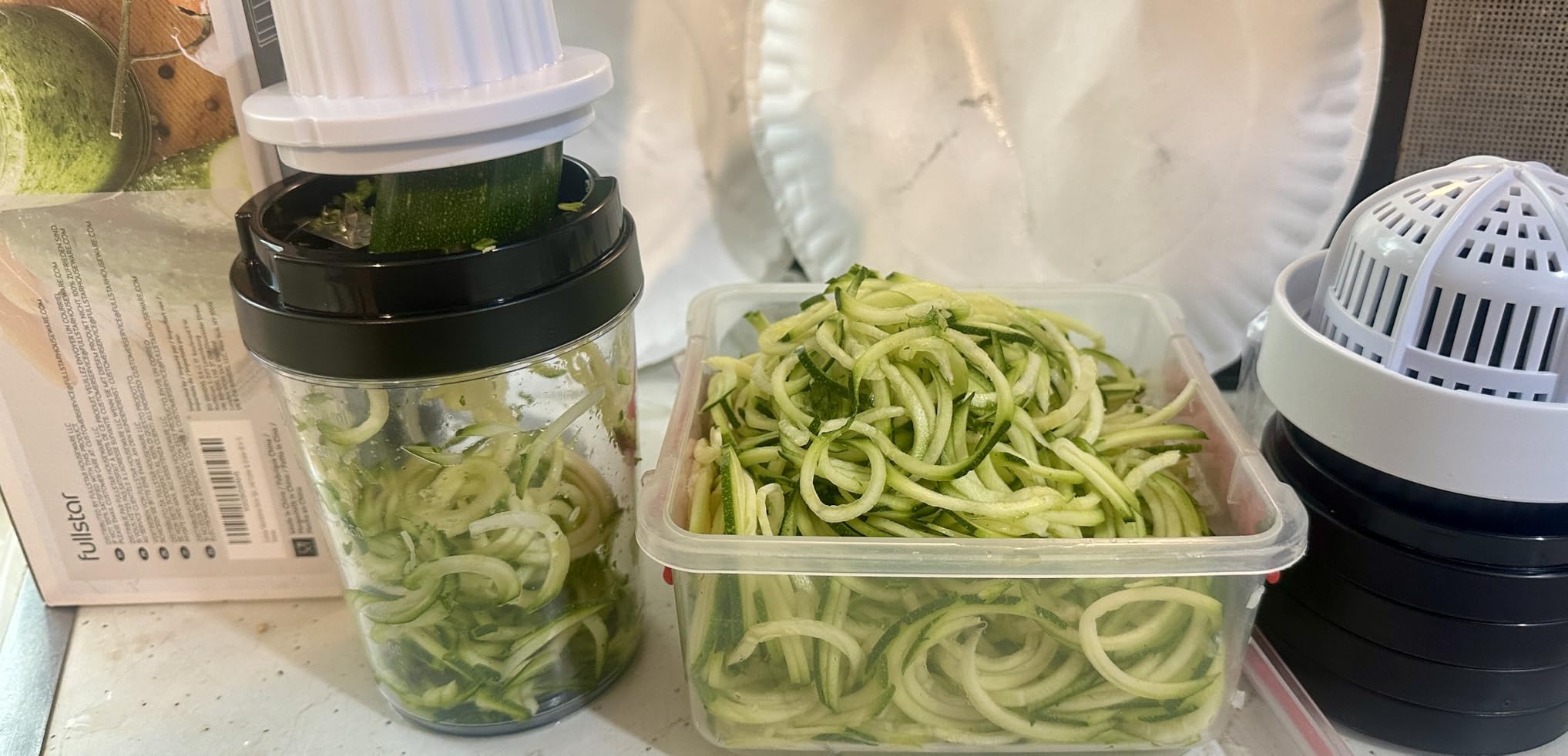 Fullstar Vegetable Spiralizer and Slicer - Zucchini Spiralizer Noodle Maker with Sharp Stainless Steel Blades, Spiralizer for Veggie Noodles, Cucumber Veggie Vegetable Zoodler, Kitchen Gadget (4 in 1) customer photo 1