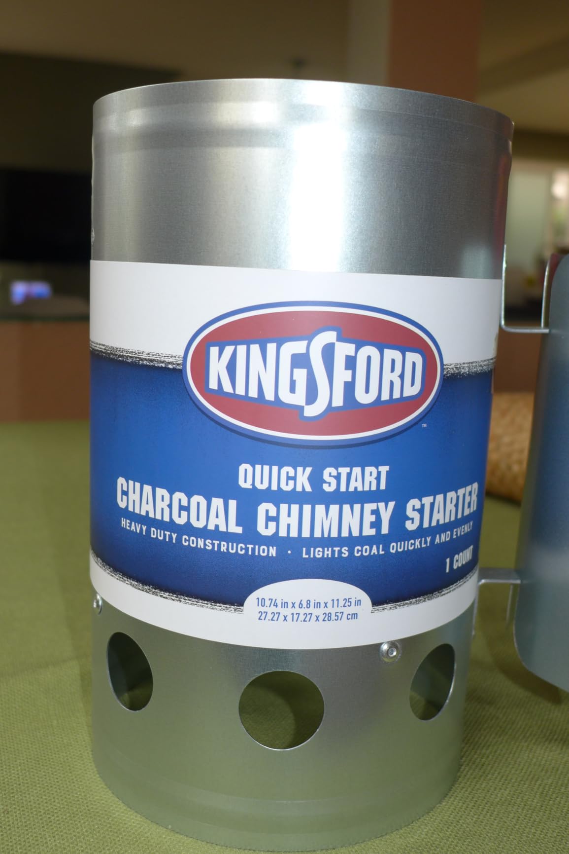 Kingsford Heavy Duty Deluxe Charcoal Chimney Starter Large Capacity Zinc Steel BBQ Fire Starter with Heat Shield and Stay-Cool Handle Vented Base Air Vents for Fast Even Lighting customer photo 1