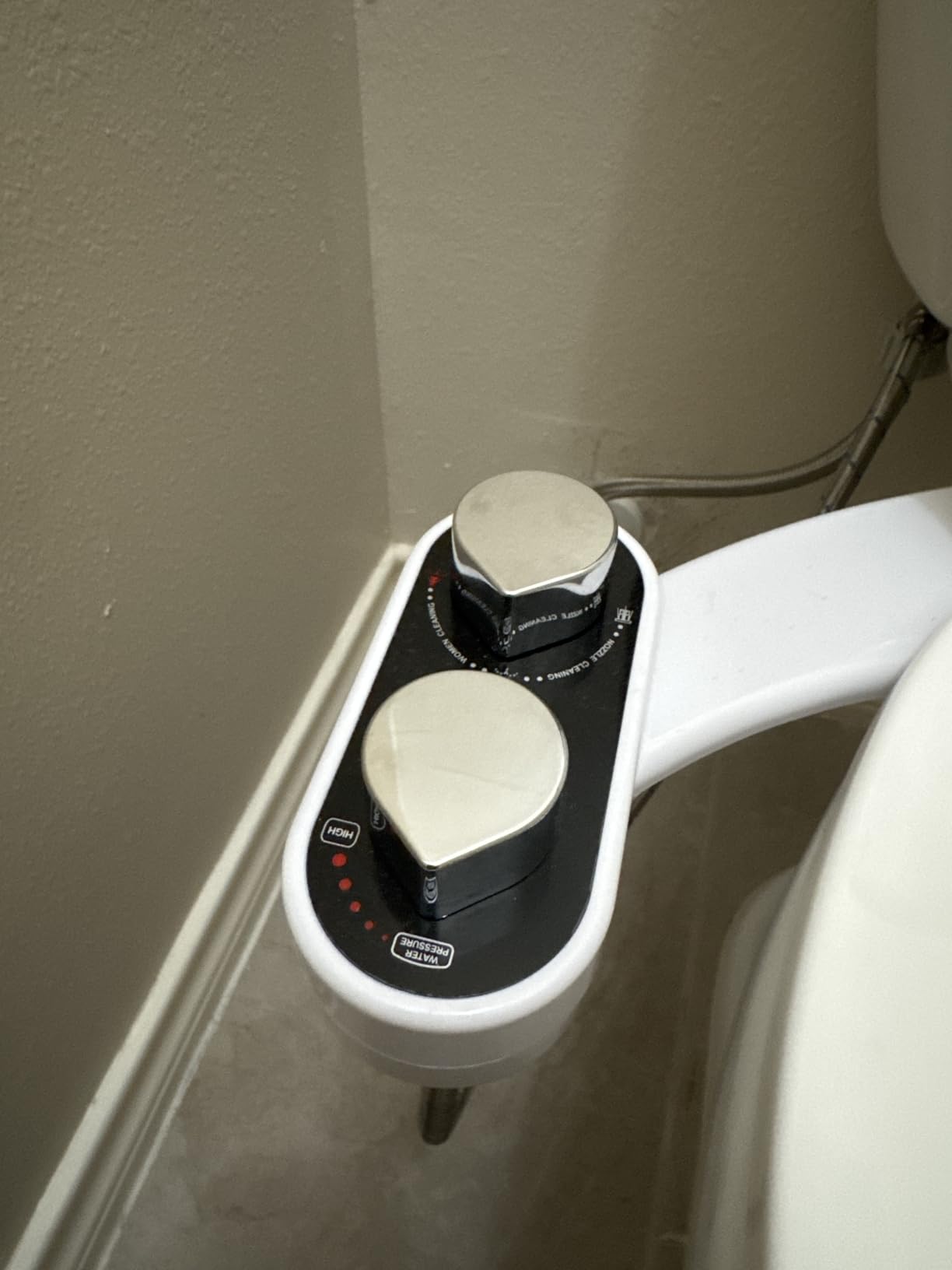 CLEAR REAR Bidet Attachment for Toilet Seat - Non-Electric with Self Cleaning Dual Nozzles, Leak Proof Connectors, Adjustable Water Spray, Rear & Feminine Wash (Black) customer photo 2