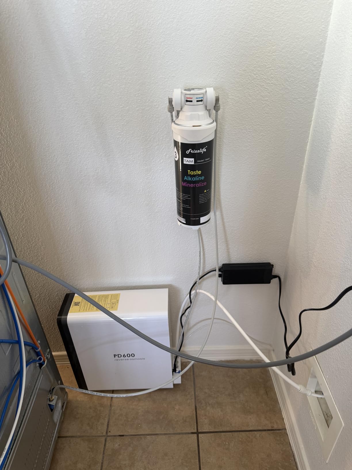 Frizzlife Reverse Osmosis Water Filter - Alkaline Mineral pH+, NSF/ASNI 58&53&42&372 Standard, 600GPD Tankless RO Reverse Osmosis System, Under Sink, 2:1 Pure to Drain, Reduce FPAS/PFOA, PD600-TAM3 customer photo 1