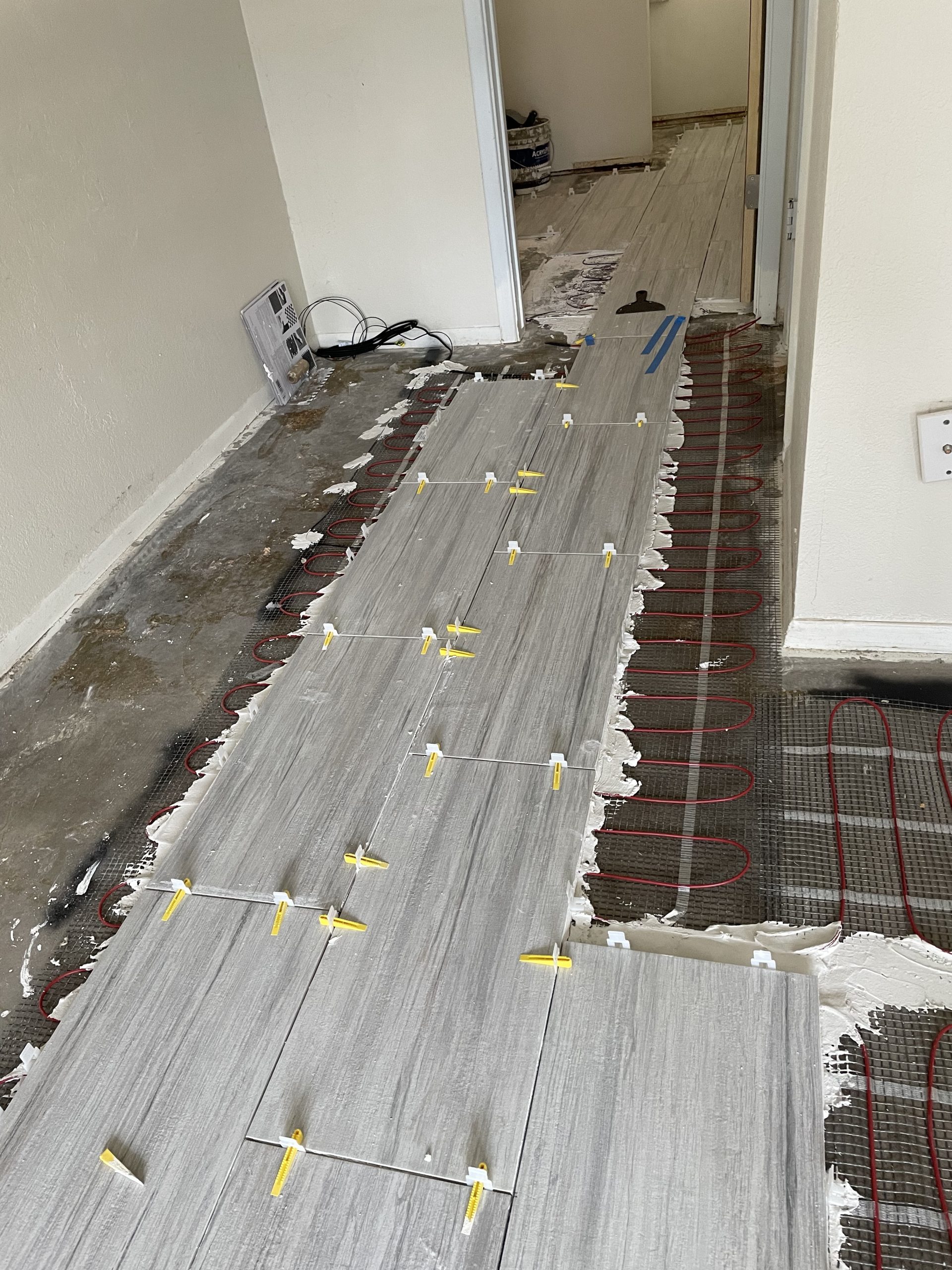 LuxHeat 50sqft Floor Heating Mat Kit - 120v Electric Radiant Heated Floor Kit - Heated Flooring System for Tile & Laminate - Includes UDG Programmable Thermostat w/GFCI, Alarm & Sensor customer photo 2