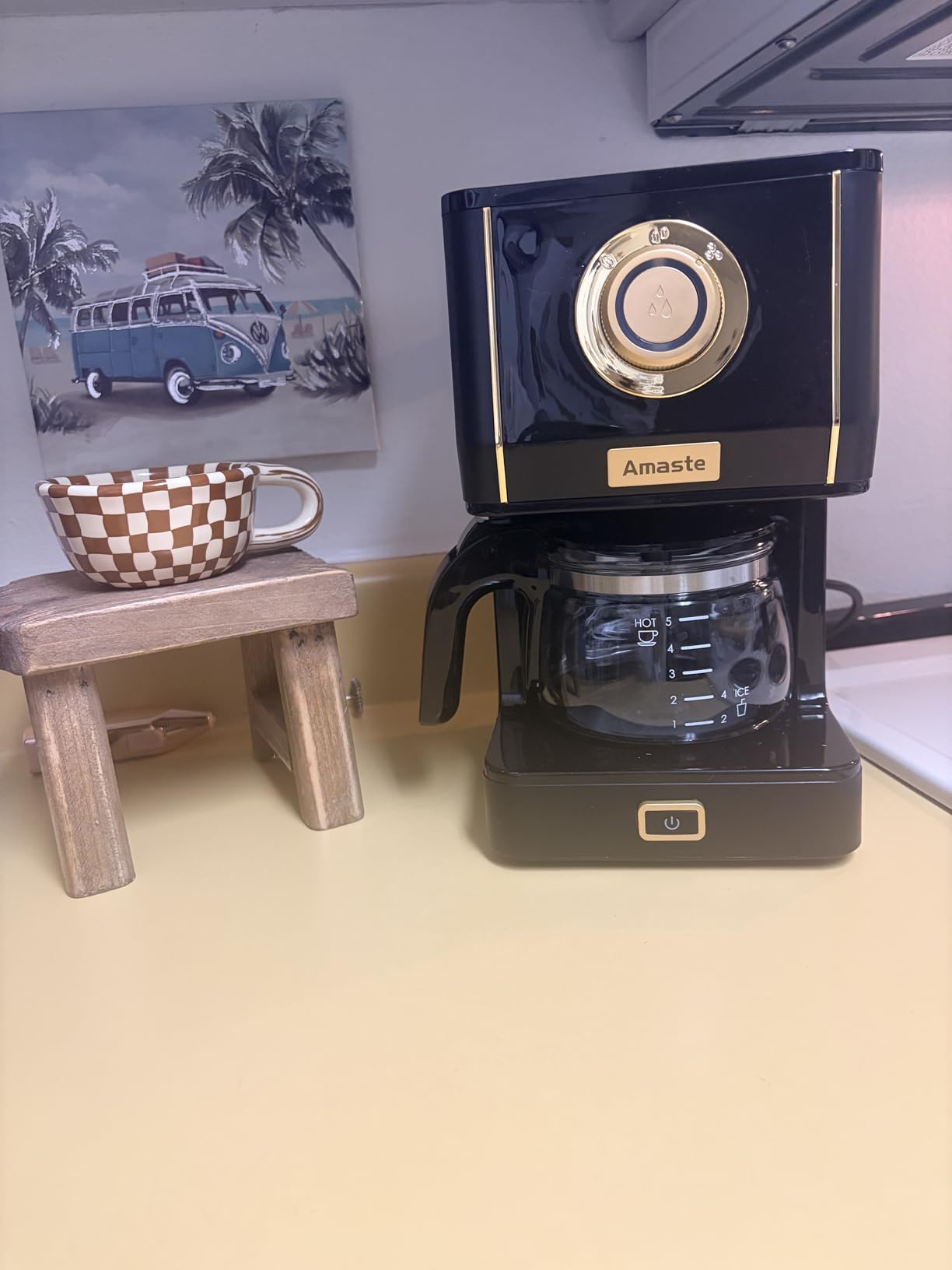 Amaste Drip Coffee Maker, Coffee Machine with 25 Oz Glass Coffee Pot, Retro Style Coffee Maker with Reusable Filter & Three Brewing Modes, Warming Plate, Matcha Green customer photo 1