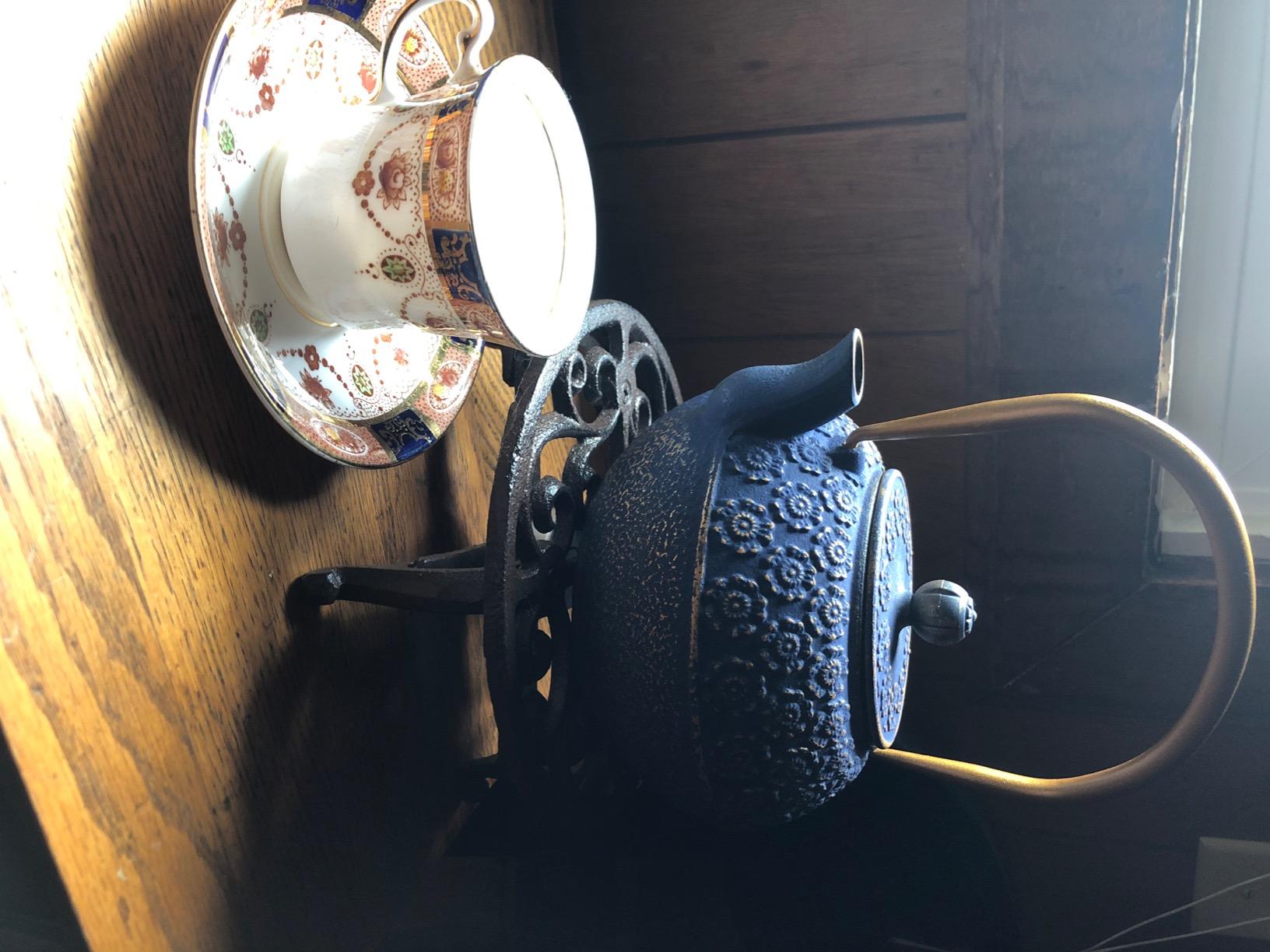 Cast Iron Tea Kettle, Japanese Tetsubin Teapot Coated with Enameled Interior, Durable Cast Iron Teapot with Stainless Steel Infuser for Stovetop Safe(1000ml/34oz) customer photo 1