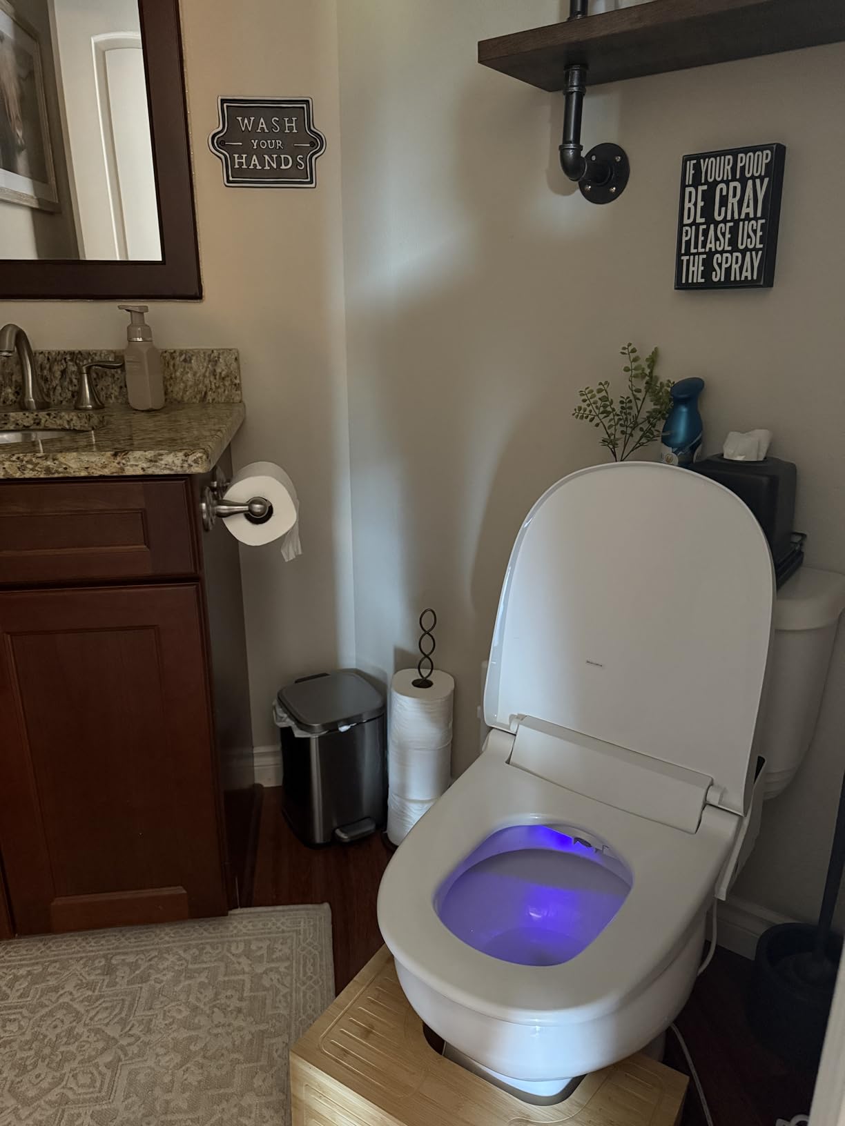 VOVO VB-6100SR Round Bidet Toilet Seat, Warm Water, LED Light, Heated Seat, White, Dryer, Stainless Steel Nozzle, Made in Korea customer photo 1