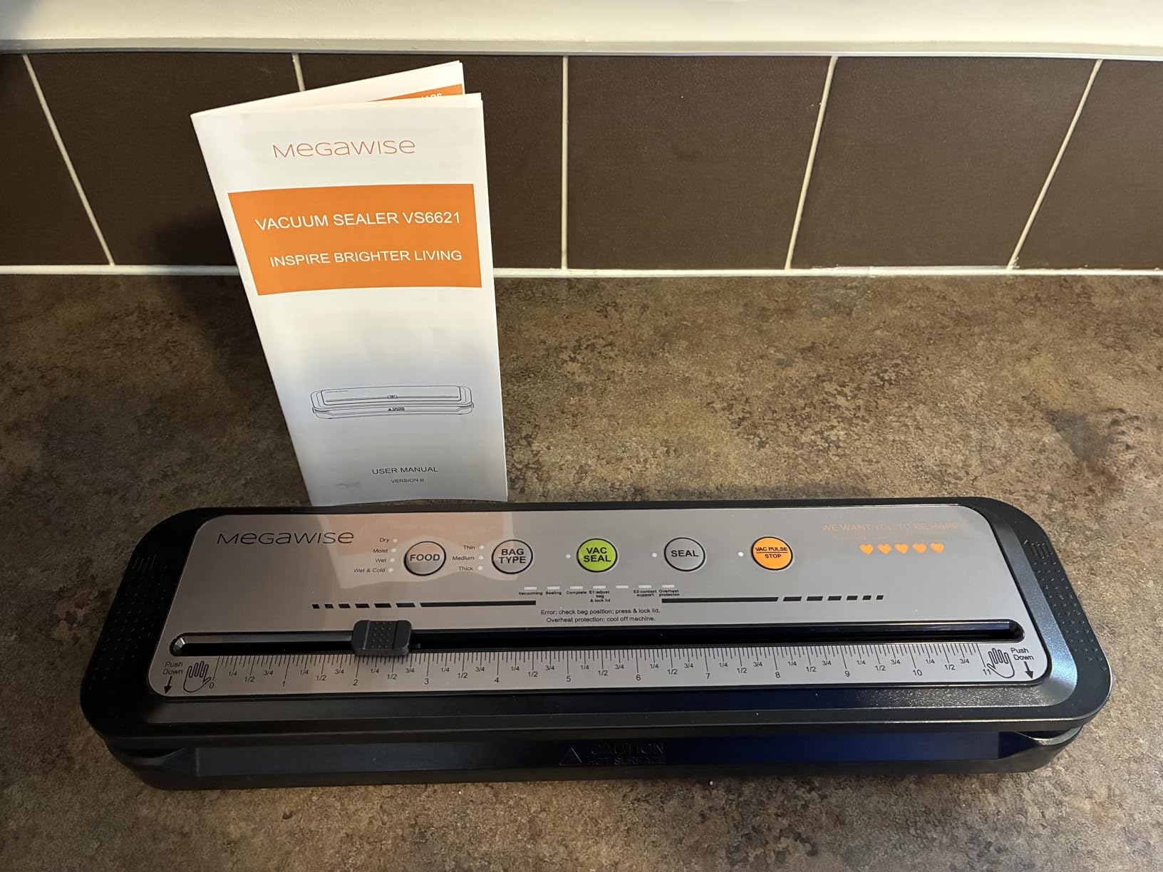 MegaWise Vacuum Sealer Machine, 80kPa Suction Power, Vac Seal Machine, Bags and Cutter Included, Compact One-Touch Automatic with External Vacuum System, Dry Moist Fresh Modes customer photo 2