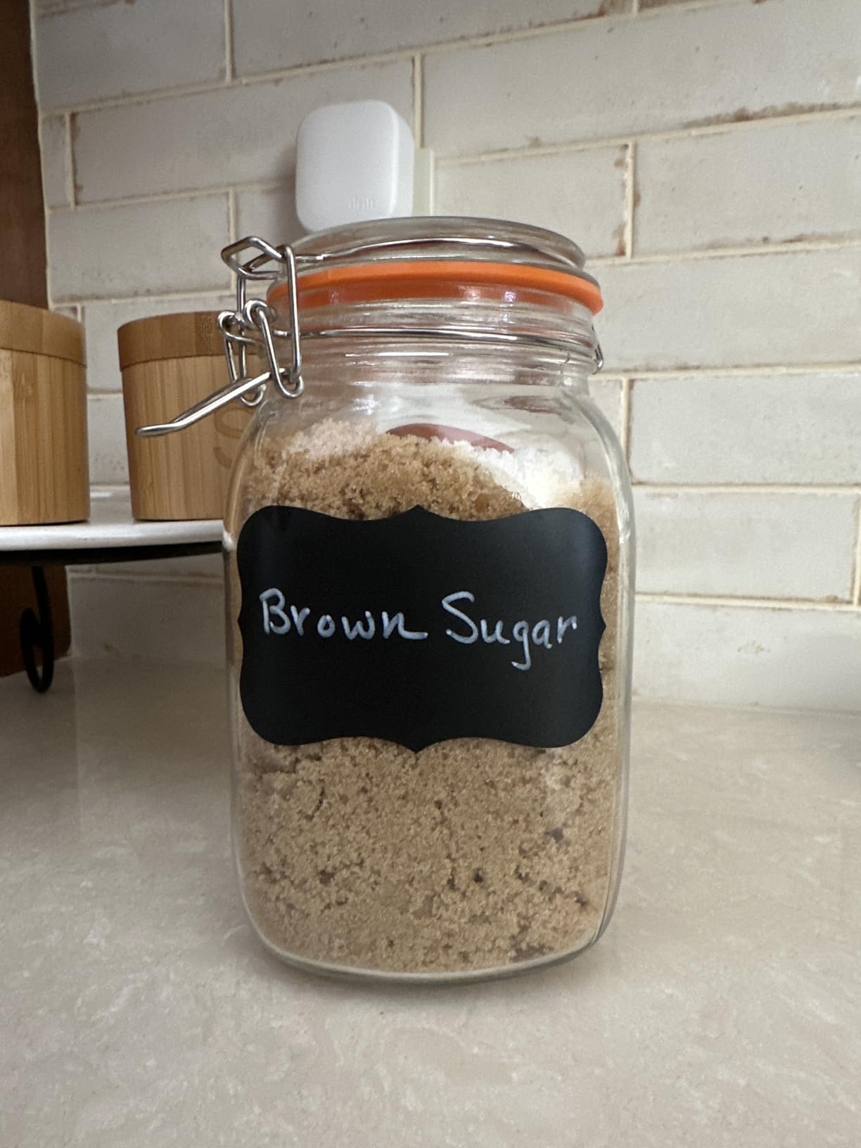 [UPGRADE] 2 Pack Square Super Wide Mouth Airtight Glass Storage Containers with Lids, 1.1 Gallon Glass Jars with 2 Measurement Marks, Canning Jars with Leak-proof Lid for Kitchen (Spare Gasket) customer photo 2
