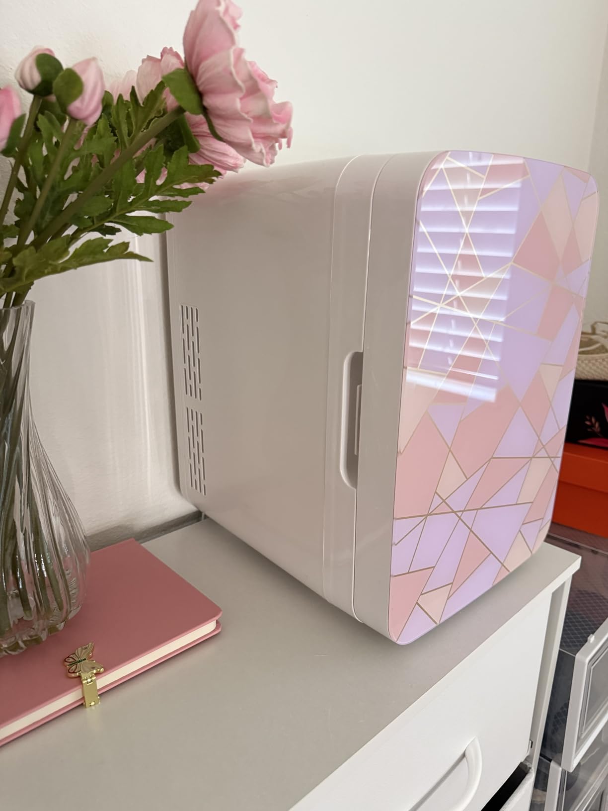 Cooluli Beauty 12L Skincare Fridge - for Makeup, Cosmetic & Facial Skin Care Products - Pearl White Mini Fridge for Bedroom & Bathroom Vanity - Interior LED Lights customer photo 1