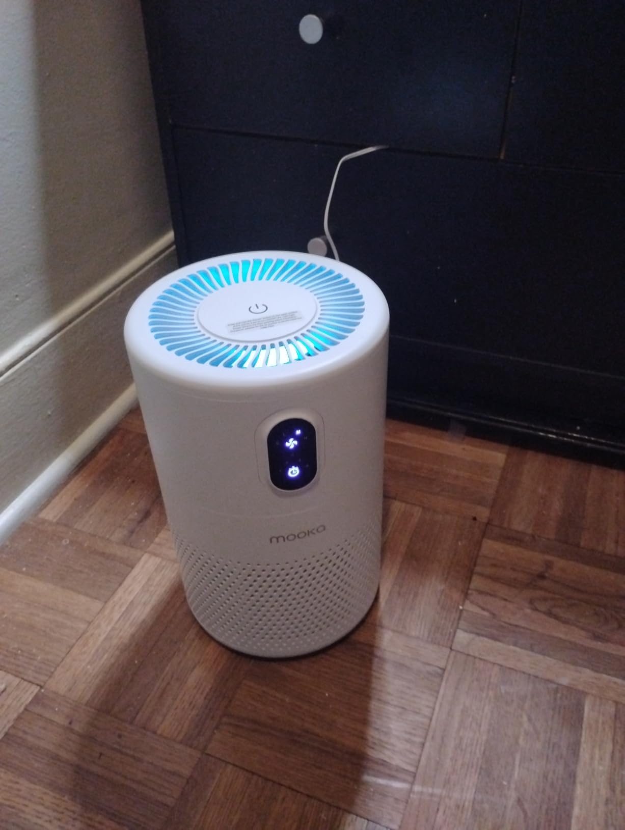 MOOKA Air Purifiers for Home Large Room up to 1076ft², H13 True HEPA Air Filter Cleaner, Odor Eliminator, Remove Smoke Dust Pollen Pet Dander, Night Light, B-D02L White customer photo 1