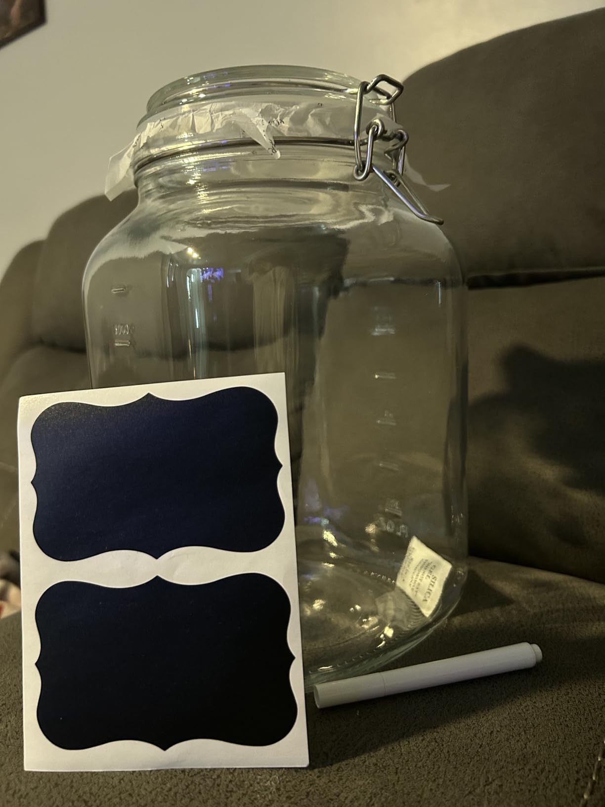 Folinstall 1 Gallon Square Super Wide-Mouth Glass Jars with Airtight Lids, Glass Storage Jars with 2 Measurement Mark, Sturdy Canning Jars with Large Capacity 4100 ML For Overnight Oats customer photo 1