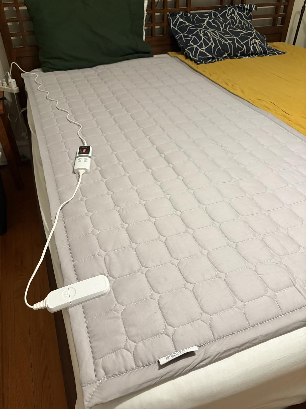 Heated Mattress Pad - Large Electric Bed Warmer, Dual-Zone Temperature Control, Washable 100% Cotton, Auto 15 Hours Shut Off, UL & KC Certified Heating Pad for Mattress, 35