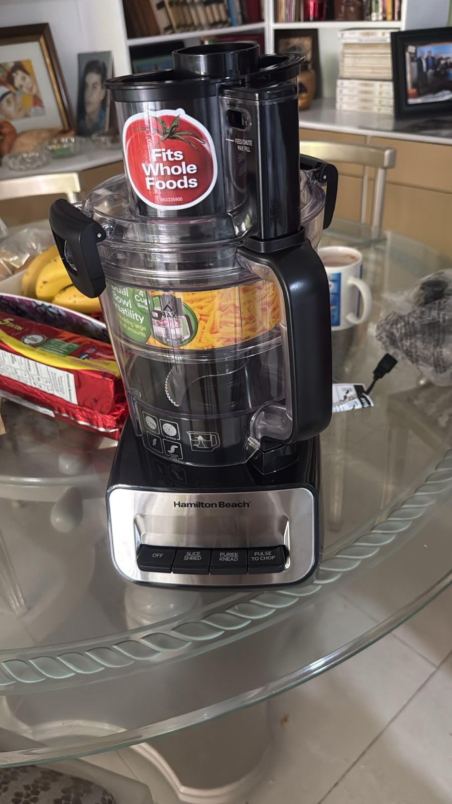 Hamilton Beach Stack & Snap Food Processor and Vegetable Chopper, 14 Cup + 4-Cup Mini Bowls, 3-Speed 500 Watt Motor, Black (70585) customer photo 1