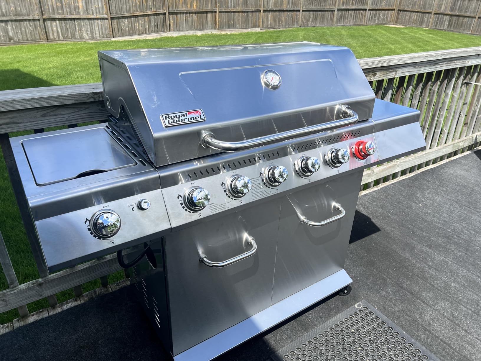 Royal Gourmet GA6402S 6-Burner Propane Gas Grill with Side Burner and Warming Rack, 74,000 BTUs, Cabinet Style Outdoor BBQ Grill for Barbecue Grilling & Backyard Cooking customer photo 1