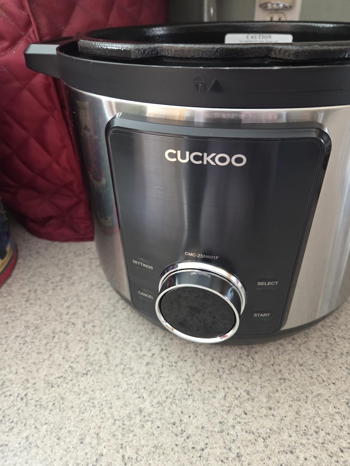 CUCKOO Pressure Cooker 10 Menu Options: Steamer, Slow Cook, Sauté, Porridge, & More, User-Friendly LED Display, Stainless Steel Inner Pot, 24 Cup / 6 Qt. (Uncooked) CMC-ZSN601F Black customer photo 2