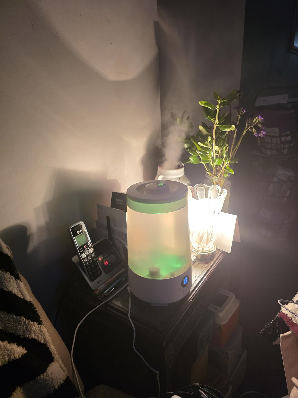 Homvana Humidifiers for Bedroom Home, 3.6 L Cool Mist Top-Fill 34H Super Long Time, Quiet 23dB, Baby Humidifier, Oil Diffuser for Large Room, House, Plant, Nursery, Office, BPA FREE, Ultrasonic (Grey) customer photo 2