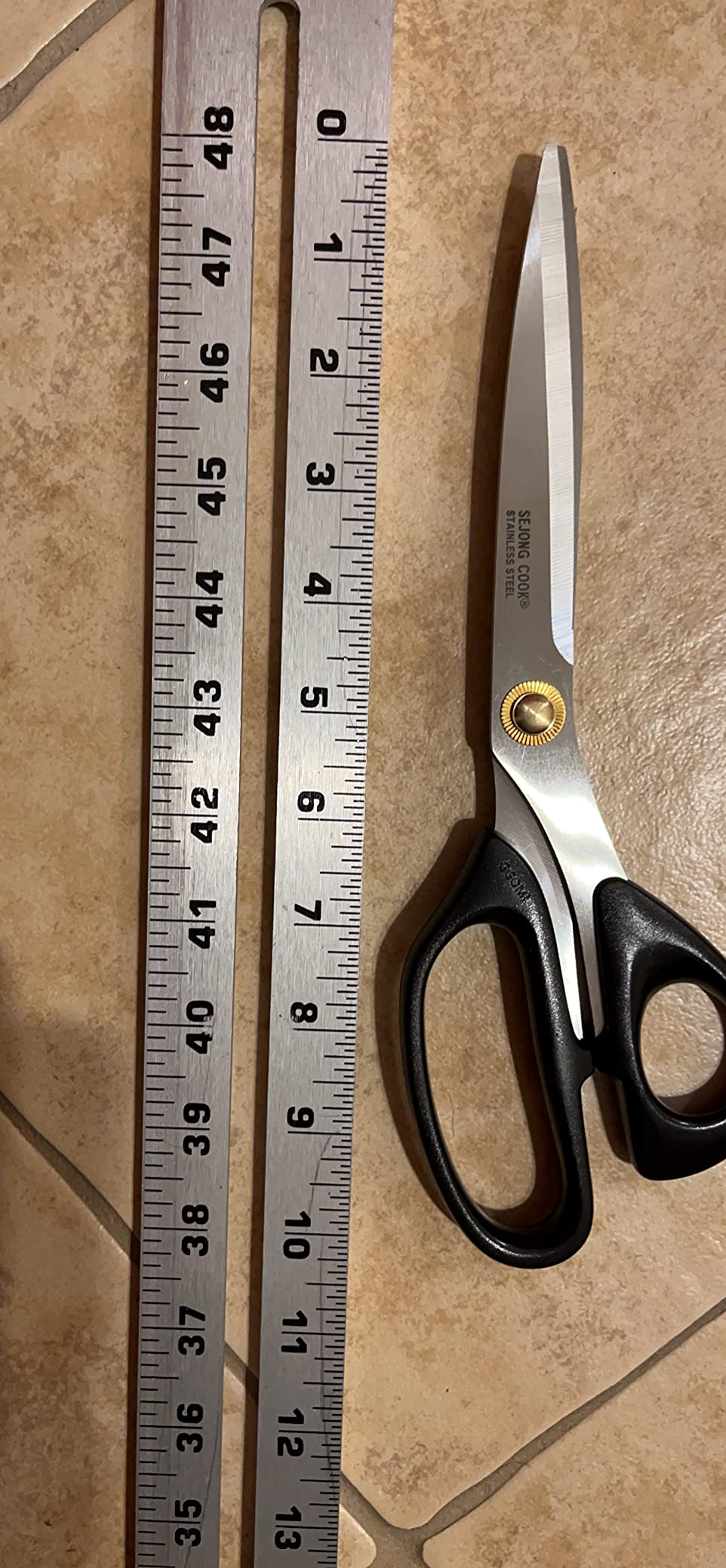 Korea Quality Kitchen Shears Scissors Large for Korean BBQ Cutting Meat, Kalbi, Korean Grill Food, Durable 3.0T Stainless Steel, ABS Handle, Korean Kitchen (SJ130) customer photo 1