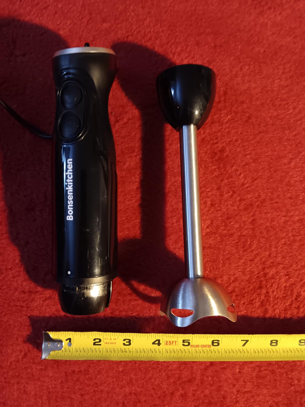 Bonsenkitchen Immersion Hand Blender, Smoothie, Puree, Baby Food | Electric Handheld Mixer Portable Stick Mixer with Stainless Steel Blades for Soup, Emulsion Blender with 2 Mixing Speed customer photo 2