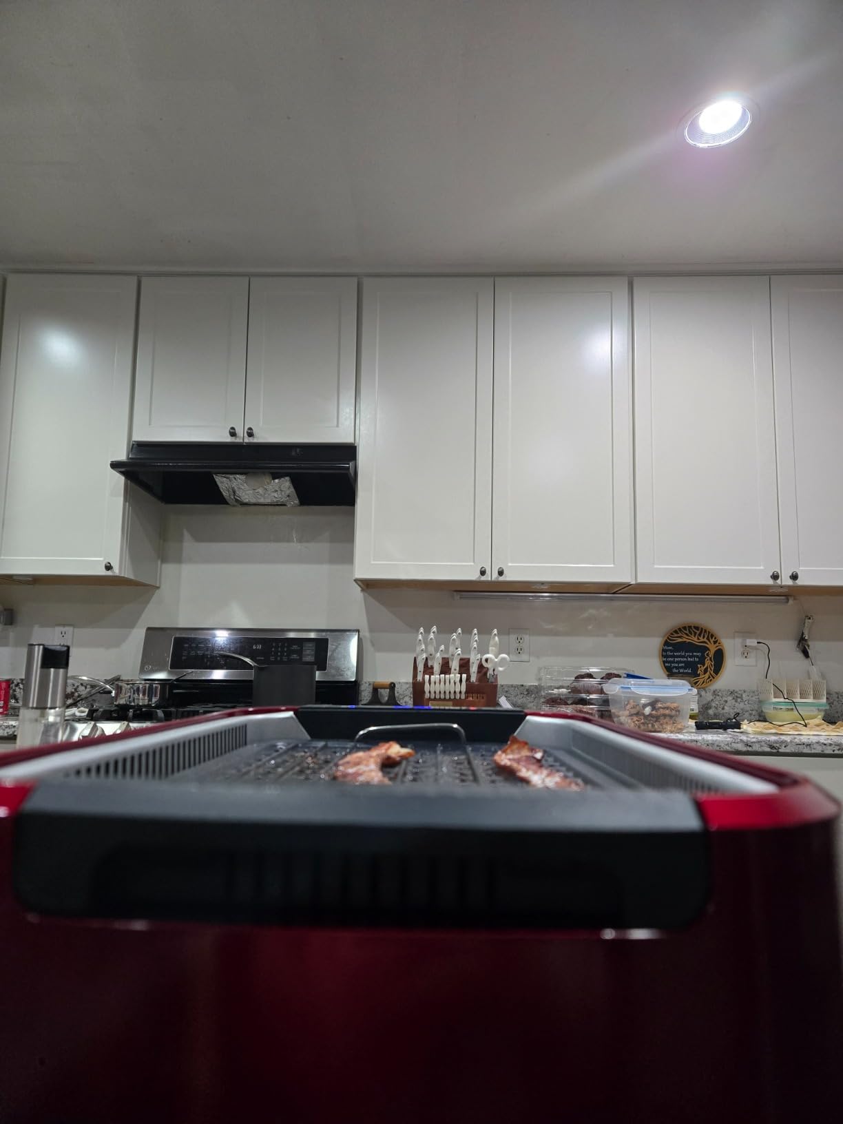 Techwood Indoor Grill Smokeless Grill, Electric Korean BBQ Grill with Glass Lid, Turbo Smoke Extractor Technology, Dishwasher-Safe Drip Tray & Nonstick Grilling Removable Plate, Black, 1500W customer photo 1