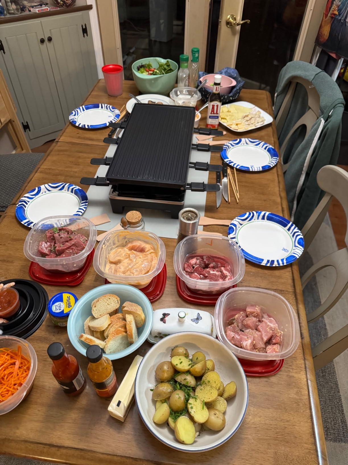 Raclette Grill, Techwood Electric Table Indoor Grill Korean BBQ Grill, Removable 2-in-1 Non-Stick Grill Plate, 1500W Fast Heating with 8 Cheese Melt Pans, Ideal for Parties and Family Fun customer photo 2
