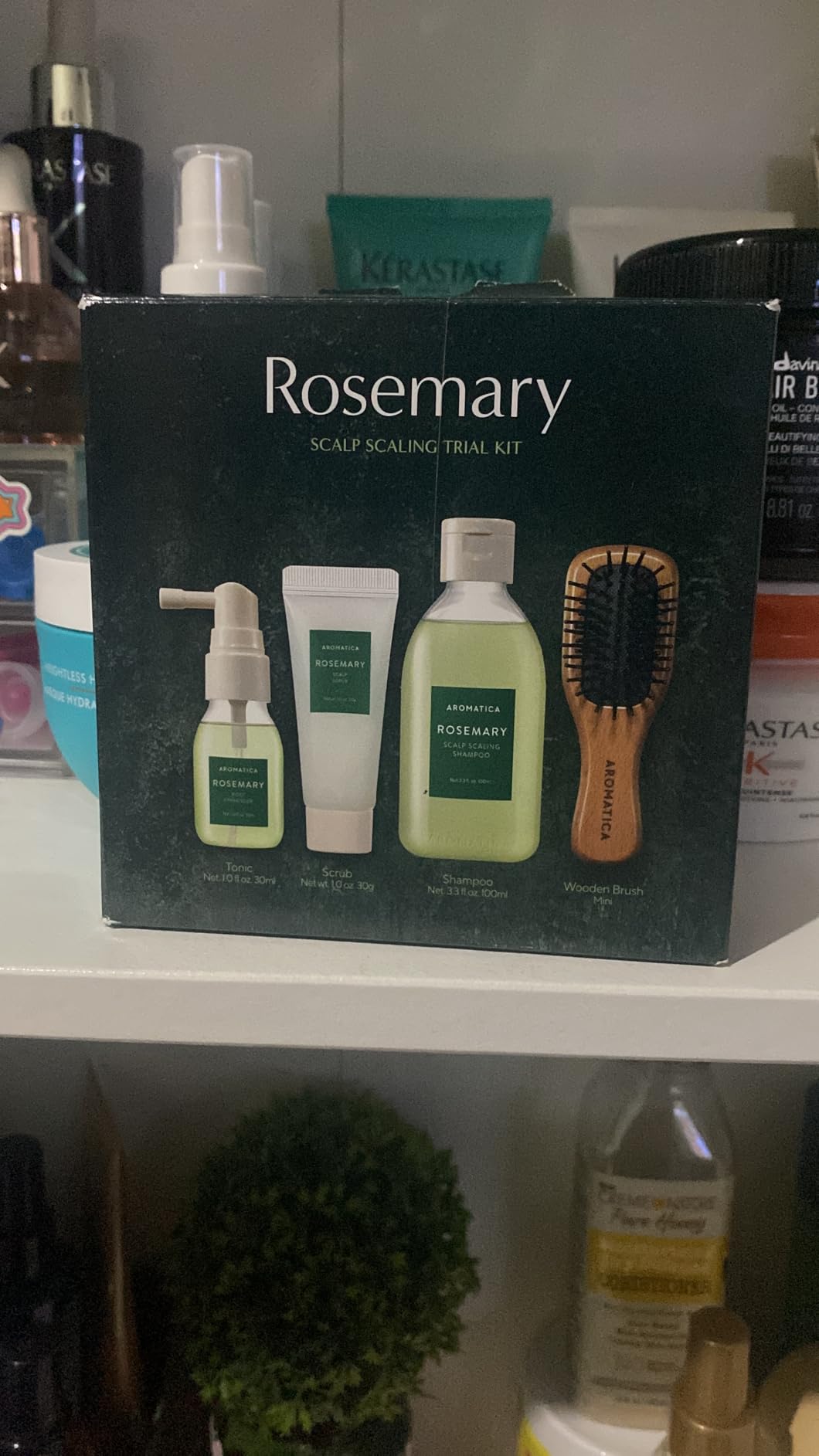 AROMATICA Rosemary Scalp Scaling Trial Kit - Travel Size Korean Hair Care Kit for Women with Mini Wooden Brush, Gentle Exfoliating Scalp Care for Hair Growth Product, with Rosemary Oil & Vegan Formula customer photo 2