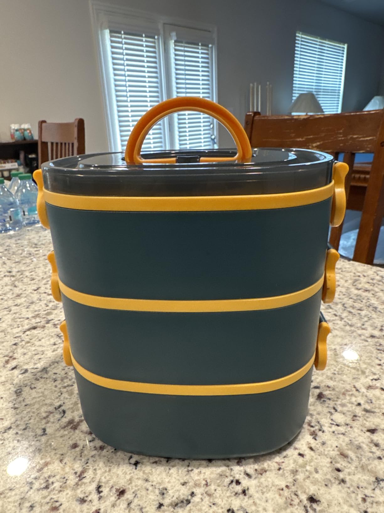 RIKDOKEN Lunch Box, Stackable 3 Layers Containers, Portable 94OZ Large Capacity Leakproof Bento Box with Spoon & Fork & Sauce Boxes, Microwave Safe Lunch Box for Kids and Adults customer photo 1