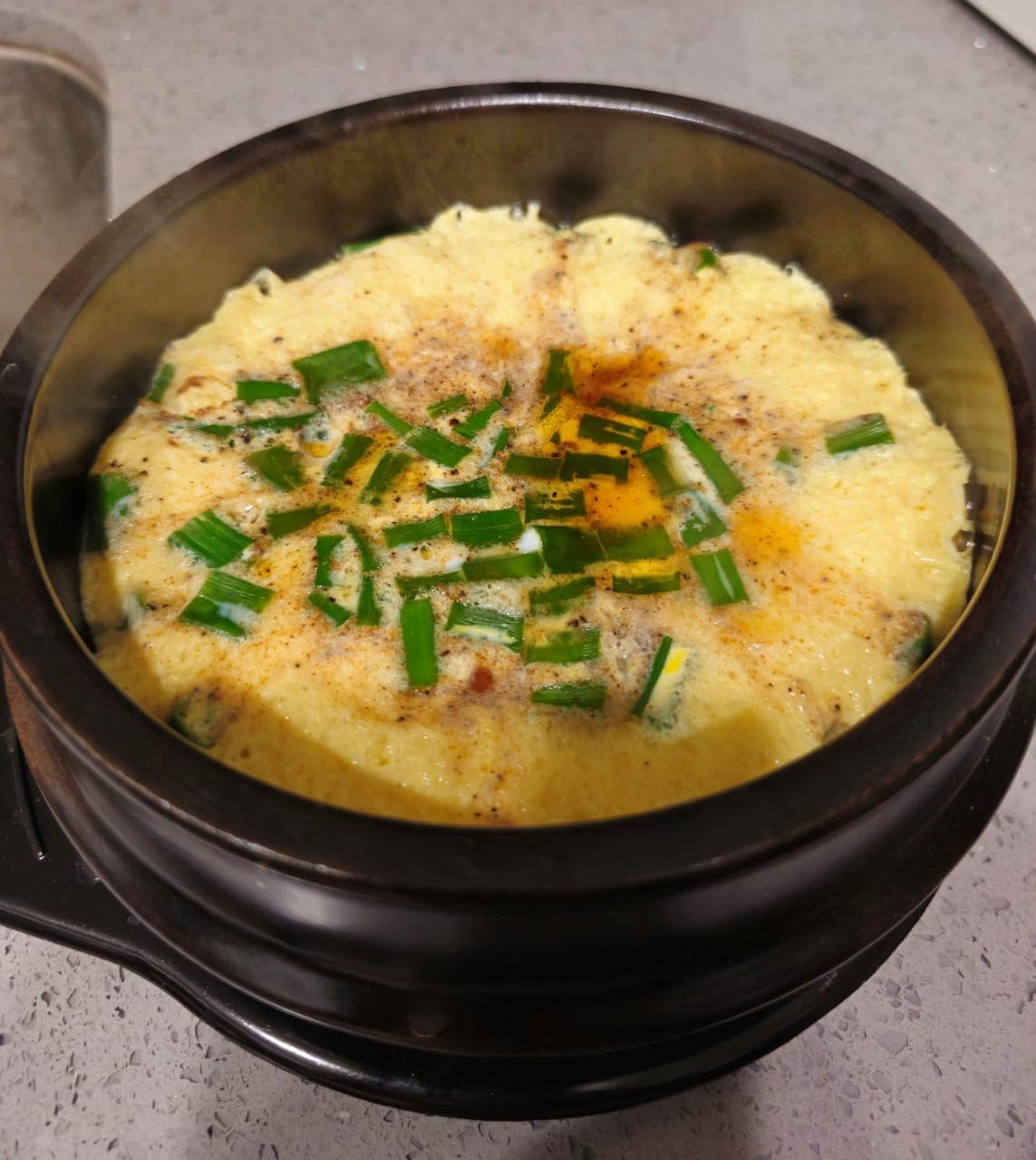 Korean Stone Bowl with Lid, Ttukbaegi for Bibimbap & Soup, 32 fl oz - Twice-fired natural clay earthenware customer photo 2