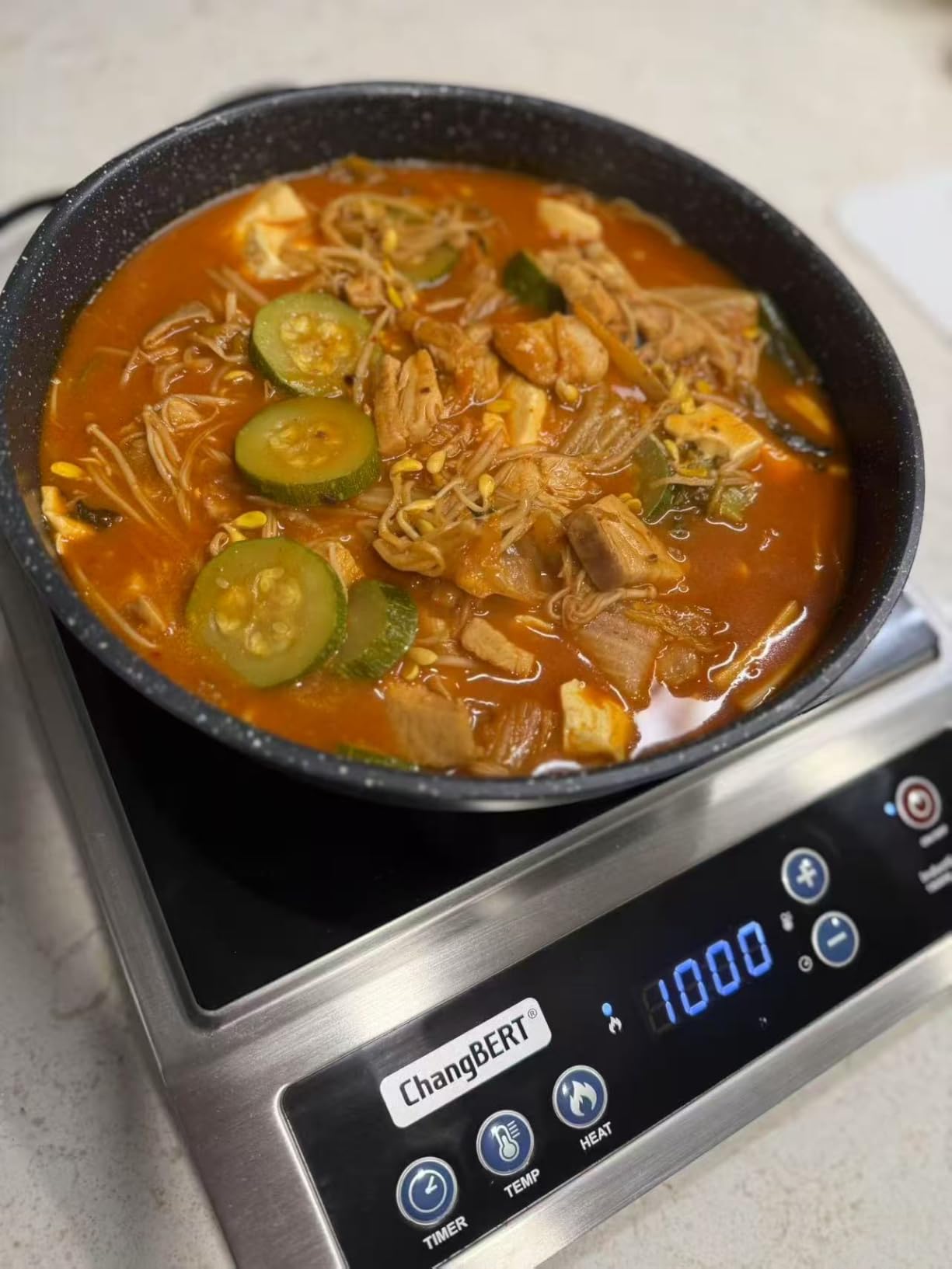 ChangBERT Induction Cooktop, Commercial Grade Portable Cooker, Large 8