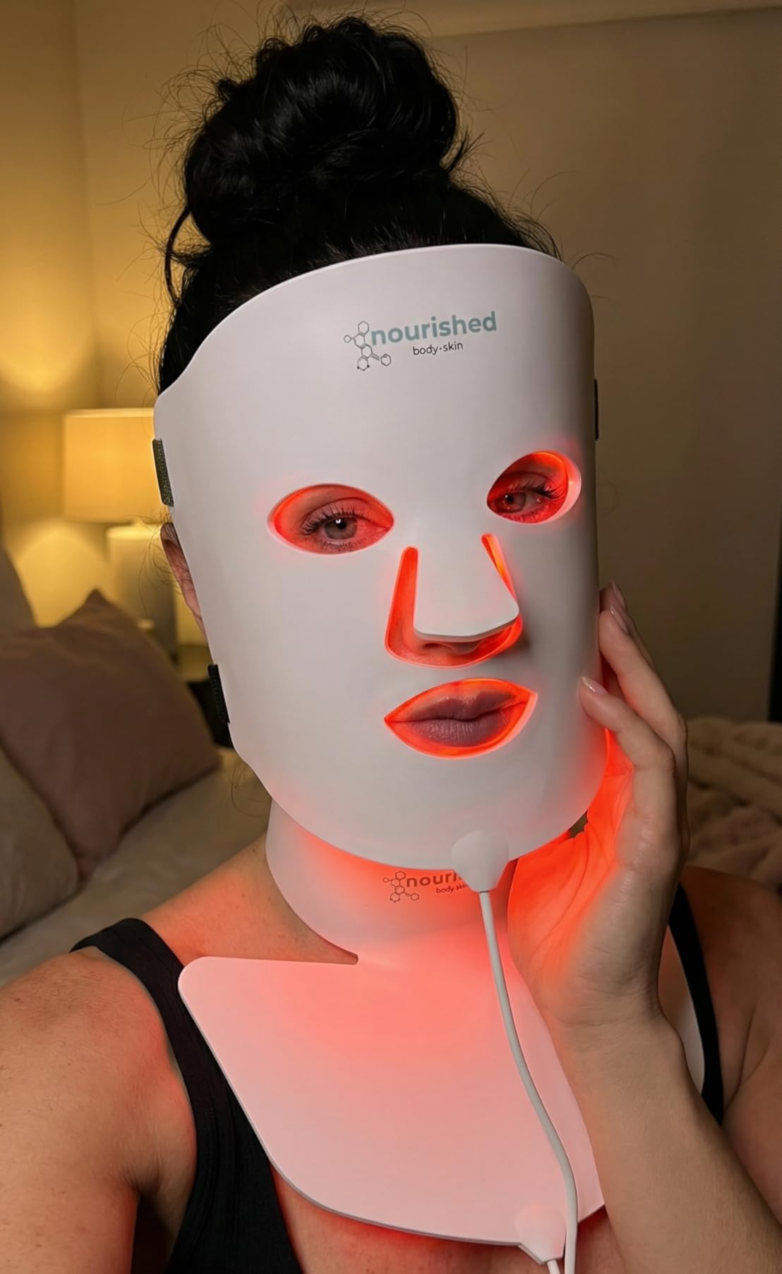 Nourished Bodynskin LED Light Therapy Face & Neck Mask - Facial Skin Care Device - 7 Colors Red & Blue - Rejuvenation, Anti-aging Product for Wrinkles customer photo 1