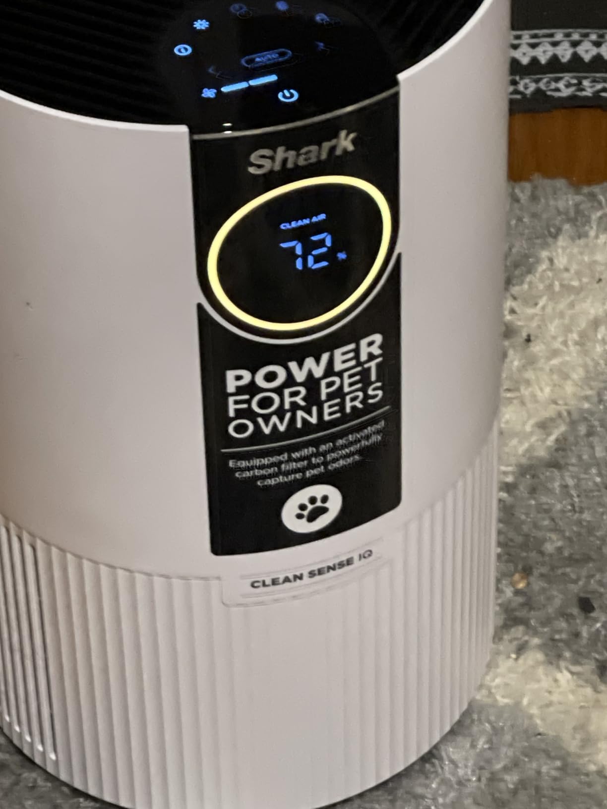 Shark Air Purifier for Home, Clean Sense, for Bedroom, Nursery, Home Office, Dorm, HEPA-Exceeding Filter, Captures Pollutants, Pet Dander, Dust, Odor, Smoke, and More, HP102PET, White customer photo 1