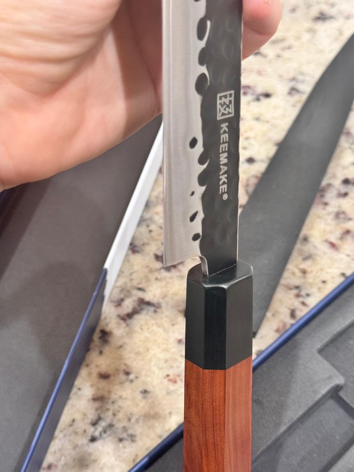 KEEMMAKE Sushi Knife Japanese Sashimi Knives 10 Inch, 440C Stainless Steel Yanagiba Knife, Kitchen Chef Knives with G10 Rosewood Handle for Cutting Sushi & Sashimi, Fish Filleting customer photo 1