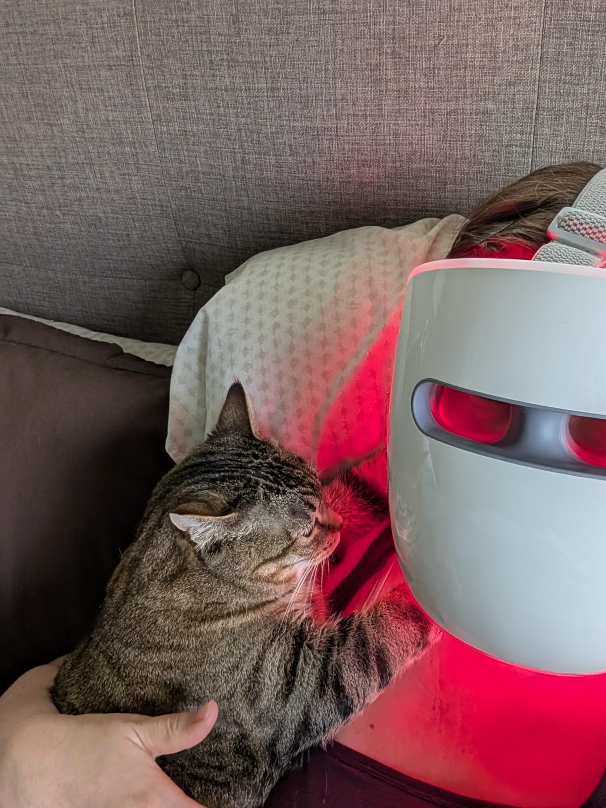 HIME SAMA LED Face Mask, Red Light Mask for Face, Infrared, Red & Blue Light Mask for Skin Care, Wrinkle Reduction, Wireless Face Mask (Miracle STAR RB-010) customer photo 2
