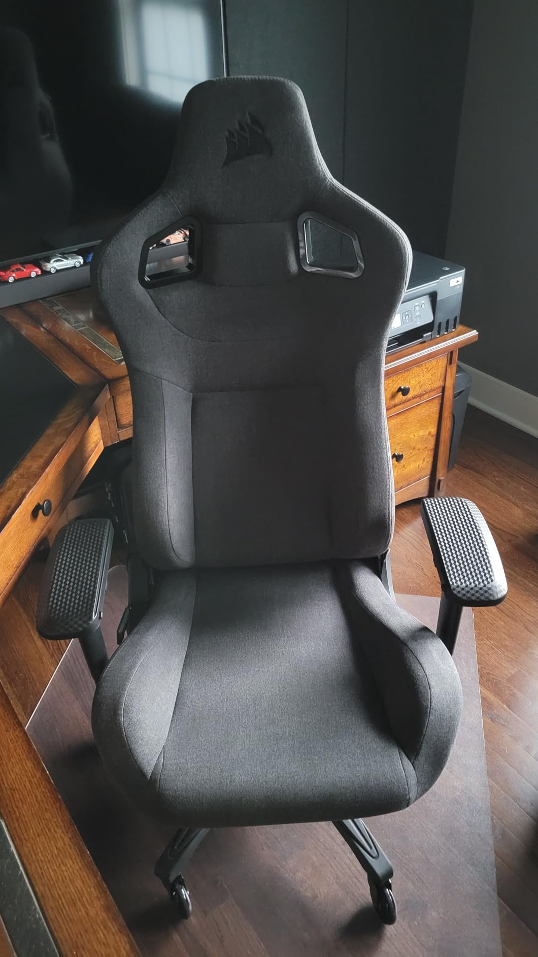 Razer T3 Rush Fabric Gaming Chair (2023) - Racing-Inspired Design - Soft Fabric Exterior - Padded Neck Cushion - Memory Foam Lumbar Support - Adjustable Seat Height - Charcoal customer photo 1