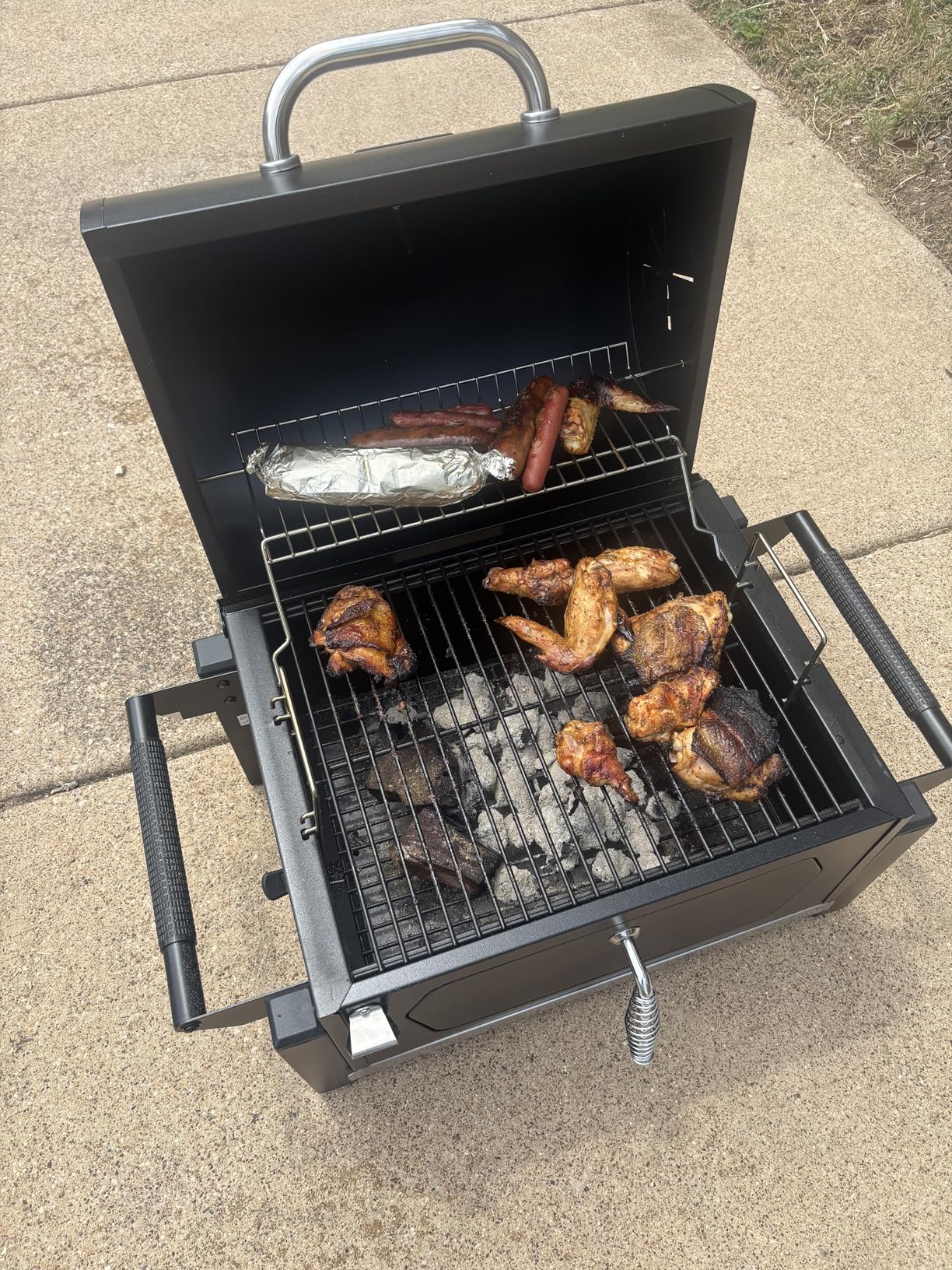 Royal Gourmet CD1519 Portable Charcoal Grill with Warming Rack, Tabletop Charcoal Grill with 303 Sq. In Cooking Area customer photo 1
